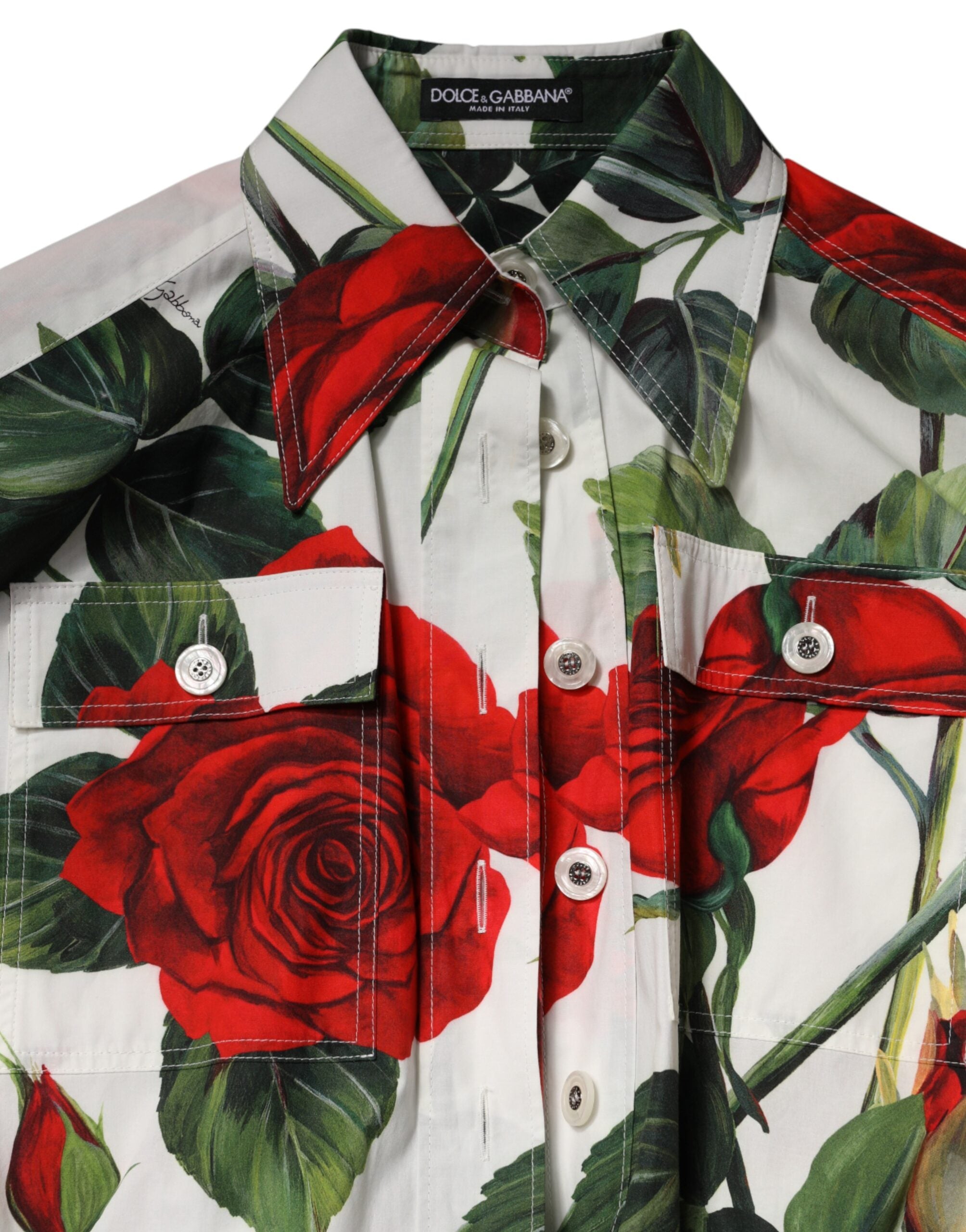 Dolce & Gabbana Jumpsuit-Kleid aus Baumwolle mit weißem Blumenprint-8
