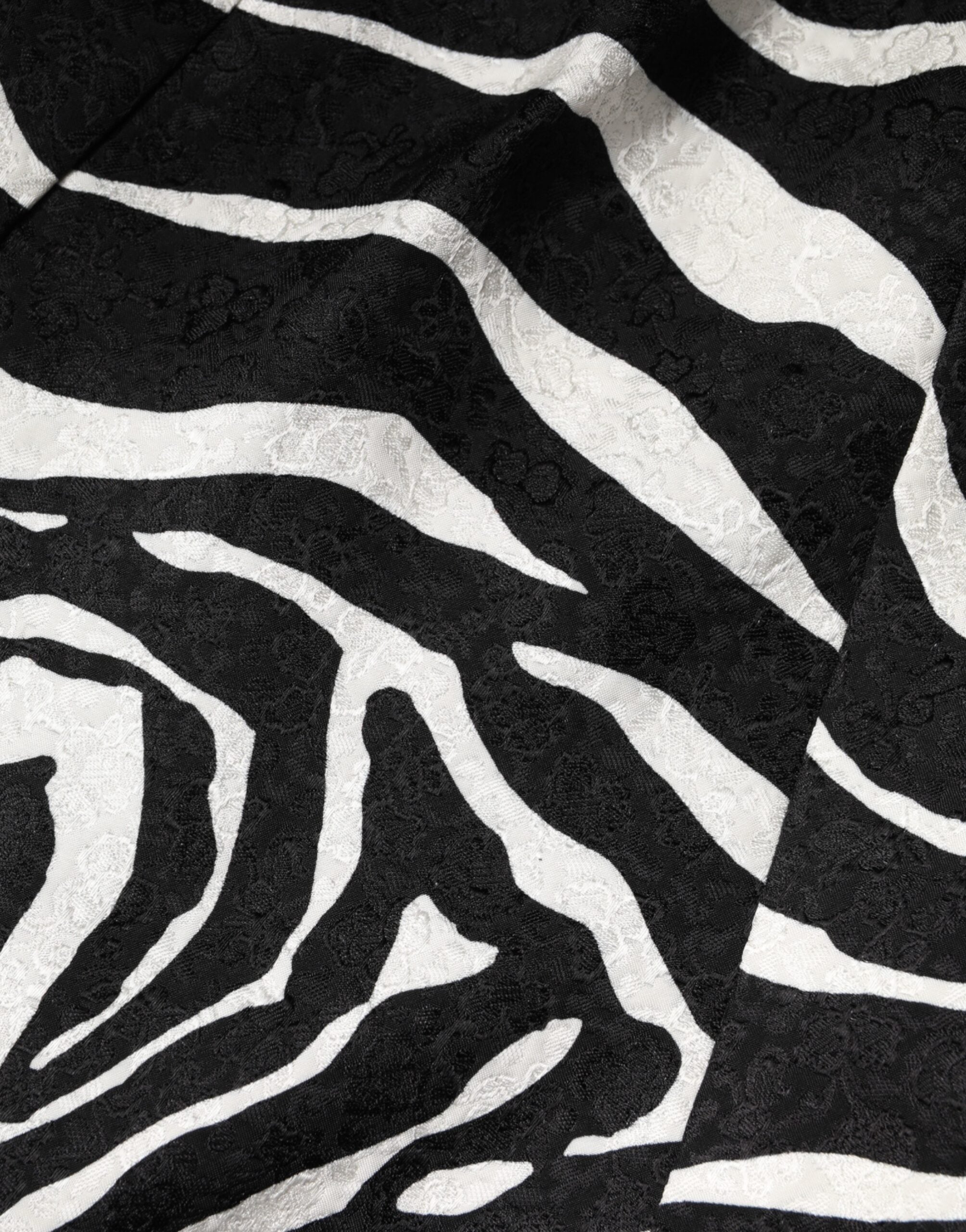 Dolce & Gabbana Sleeveless A-Line Dress in Black and White Zebra Print-8
