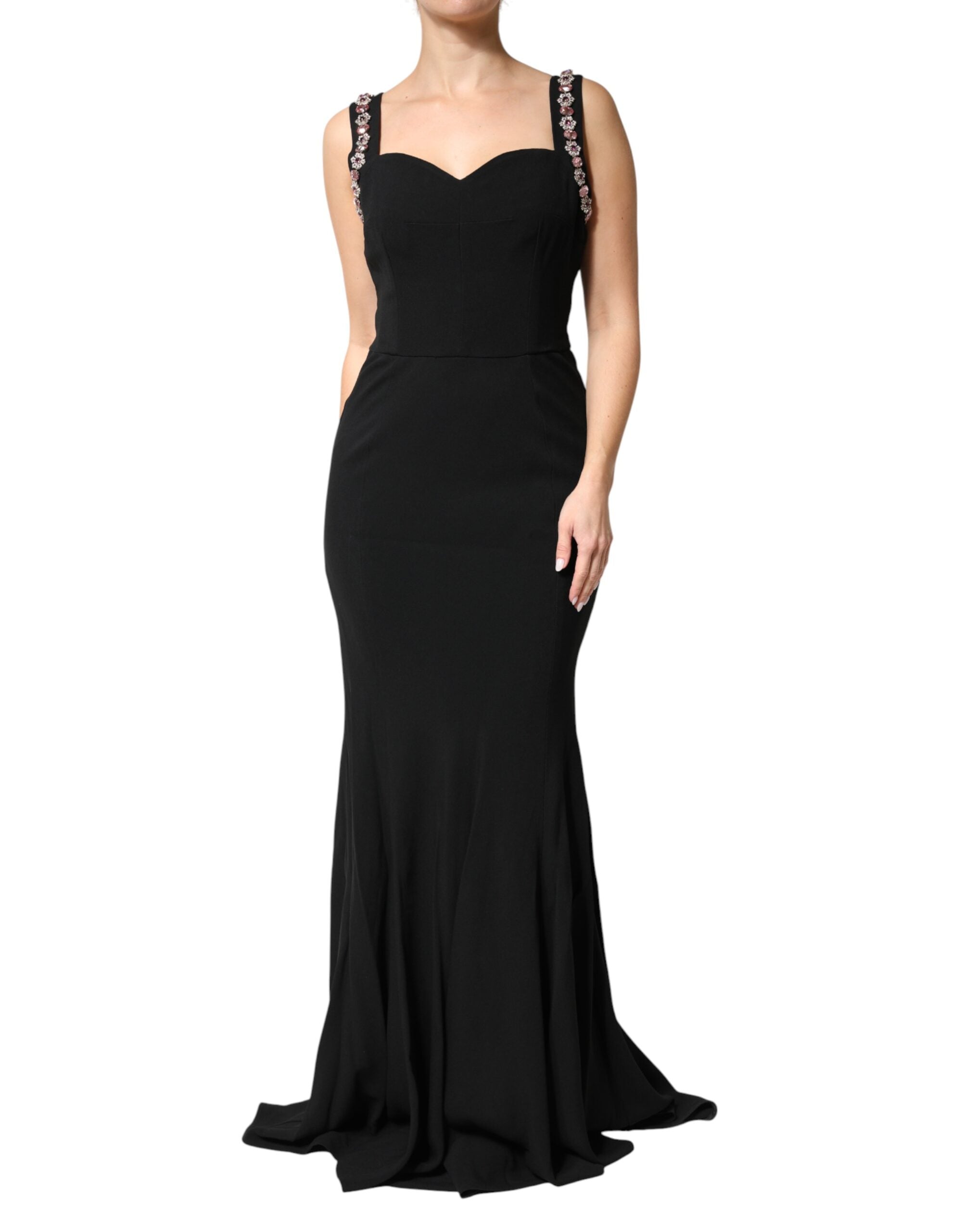 Dolce & Gabbana Embellished Black Bodycon Evening Dress-2