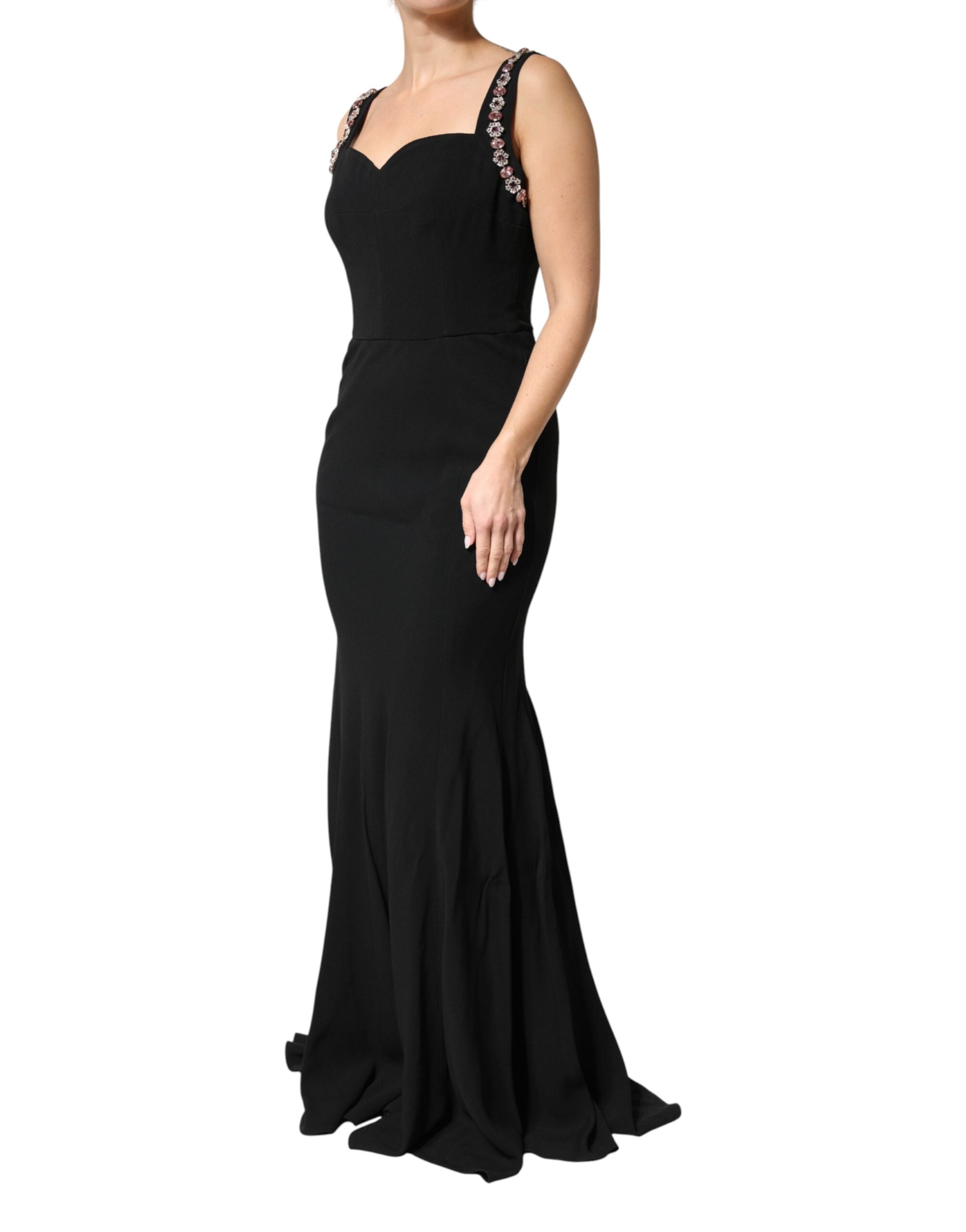 Dolce & Gabbana Embellished Black Bodycon Evening Dress-3