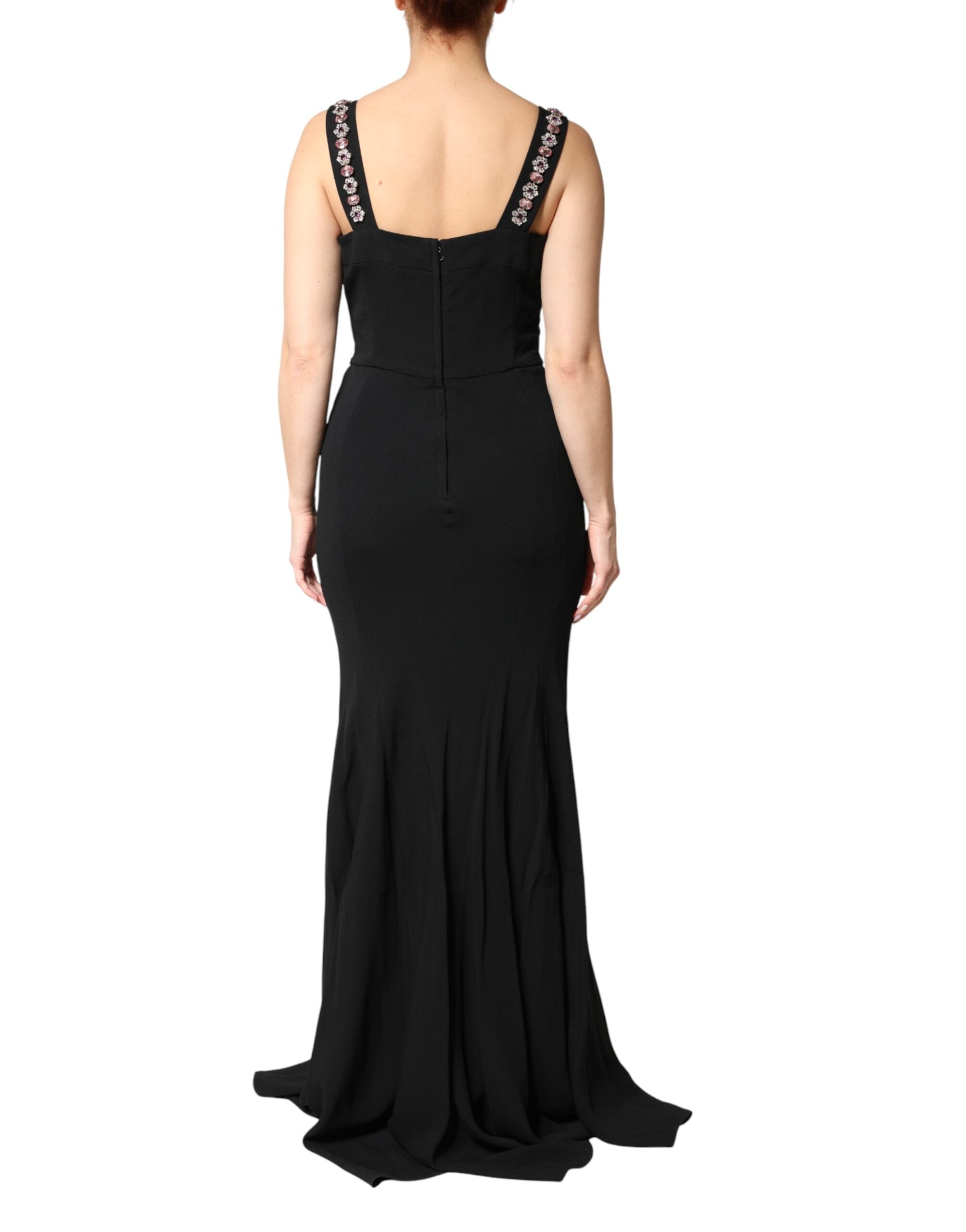 Dolce & Gabbana Embellished Black Bodycon Evening Dress-4