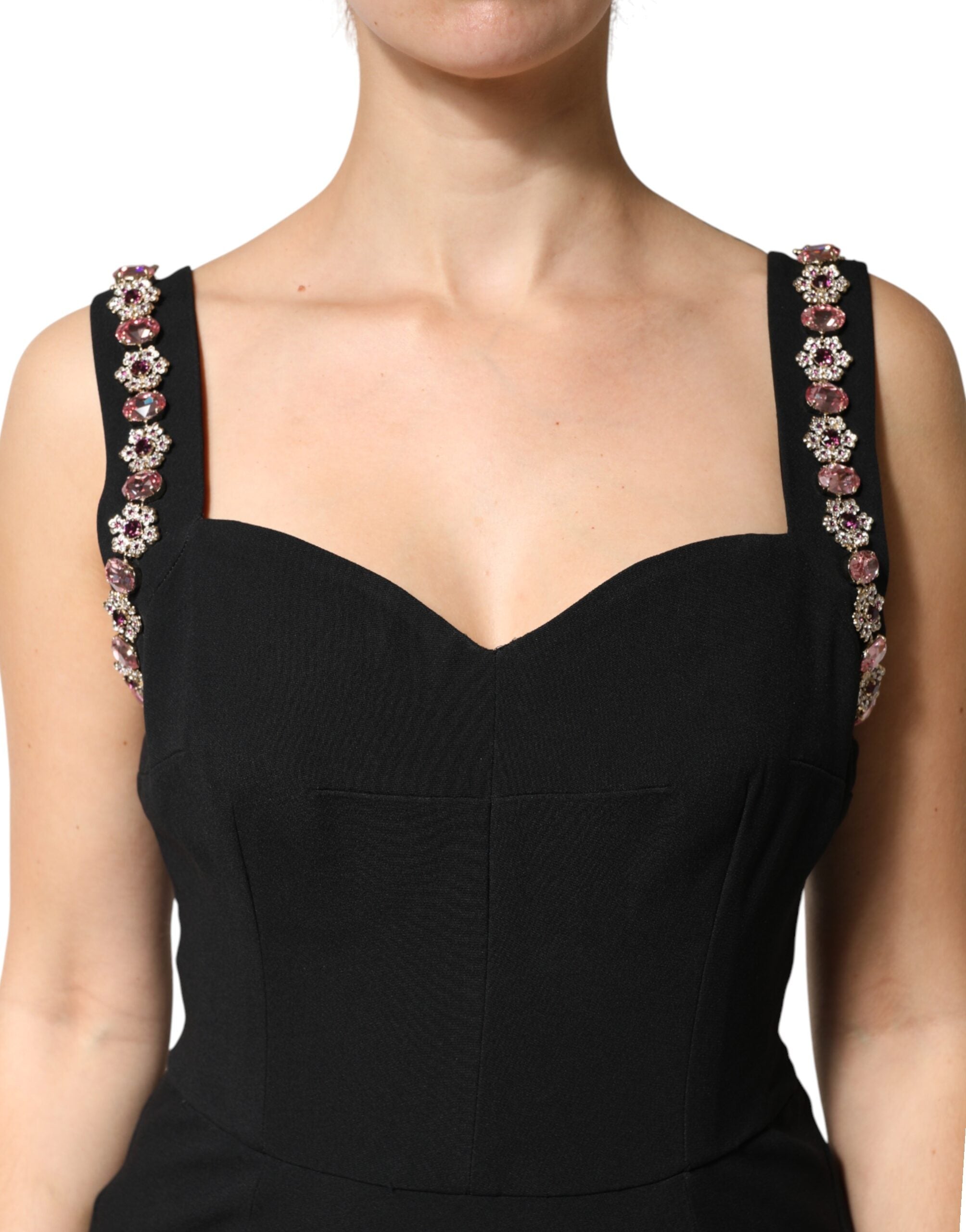Dolce & Gabbana Embellished Black Bodycon Evening Dress-5