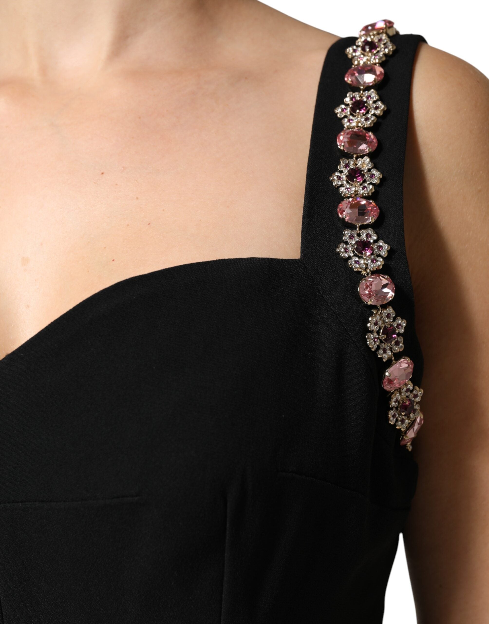 Dolce & Gabbana Embellished Black Bodycon Evening Dress-6