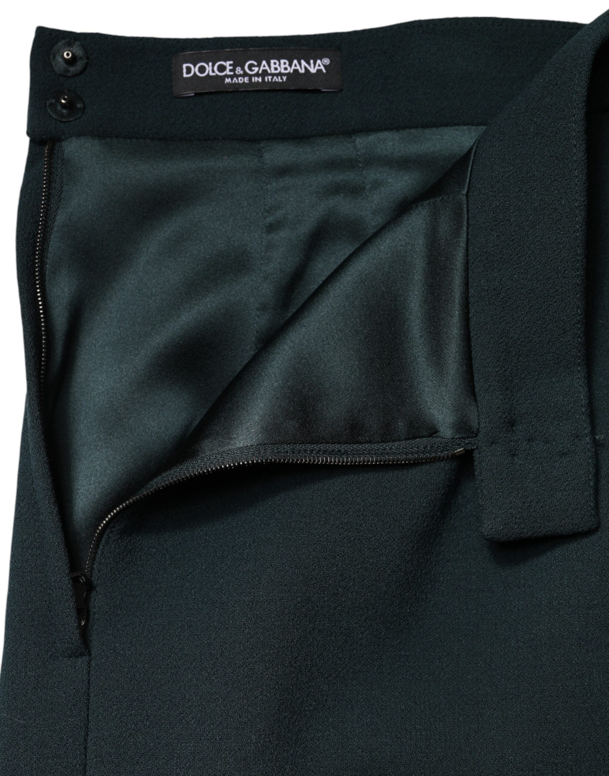 Dolce & Gabbana Dark Green Mid-Waist Mini Pencil Skirt-6