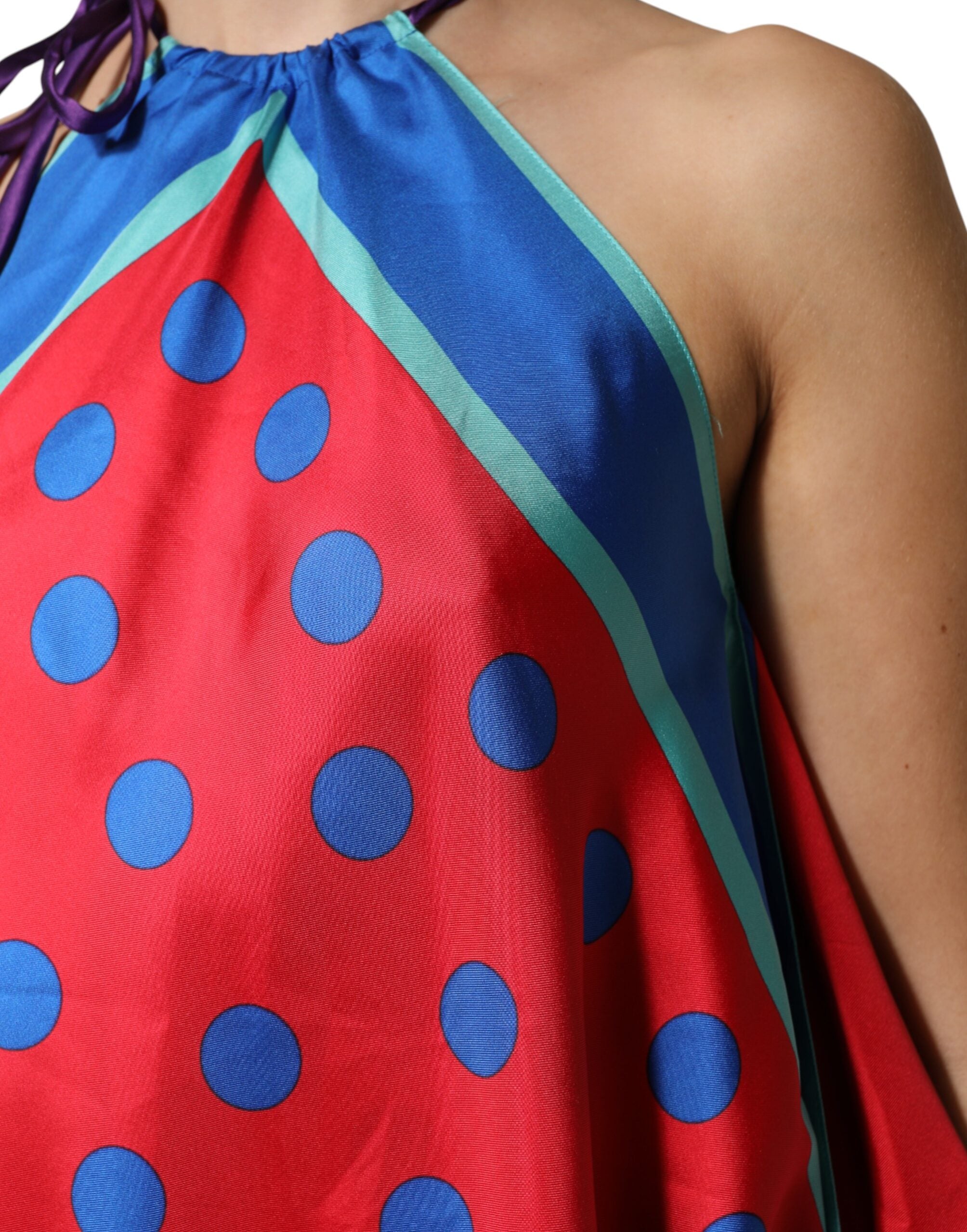Dolce & Gabbana Mehrfarbige Polka-Dot-Krawatten-Halter-Bluse-6