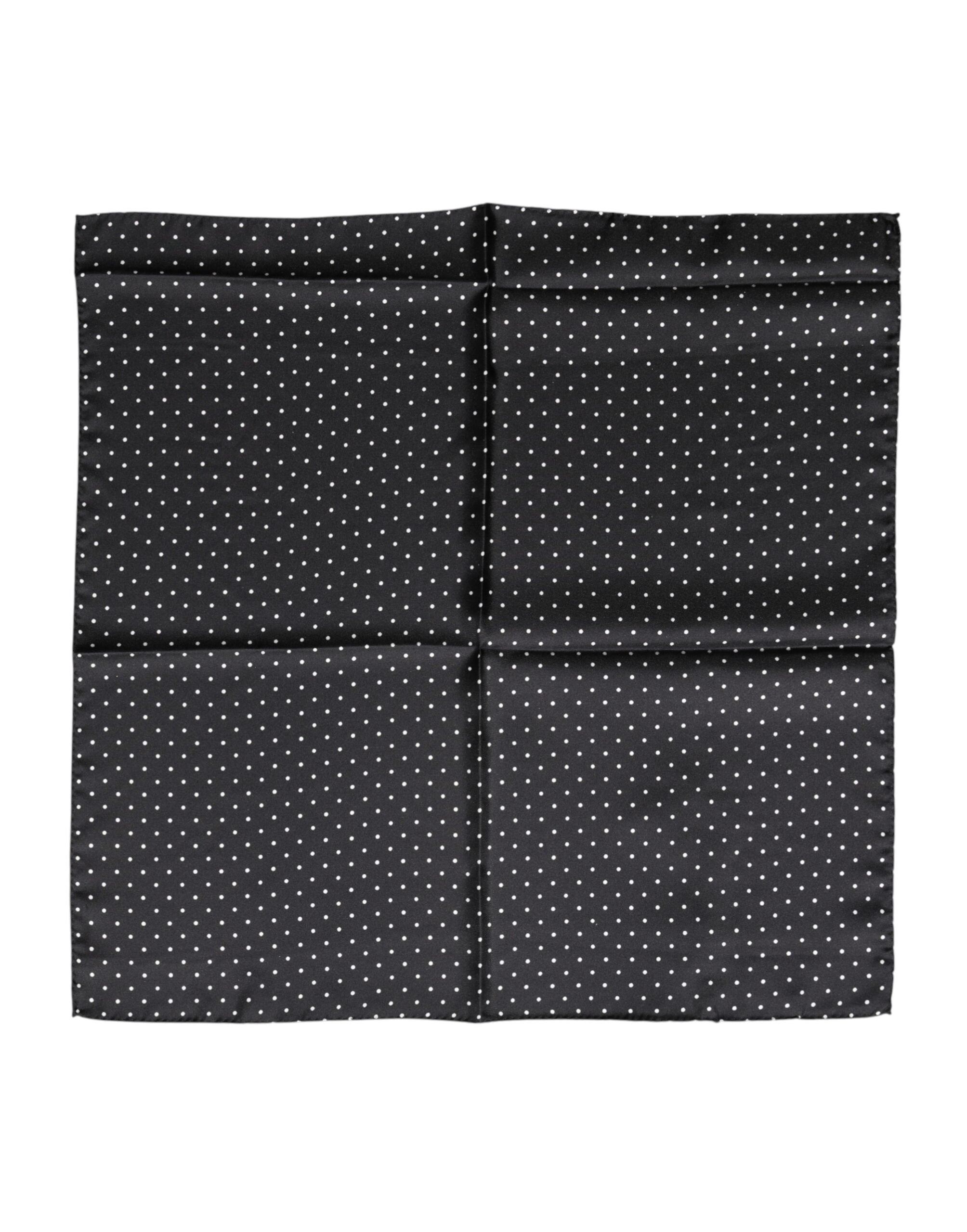 Dolce & Gabbana Black Polka Dot Silk Foulard Scarf-2