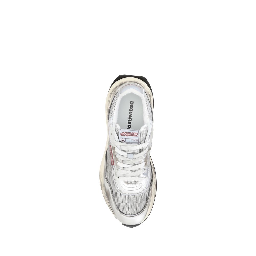 Dsquared² Weiße Bos Taurus Kalbsleder-Sneakers-4