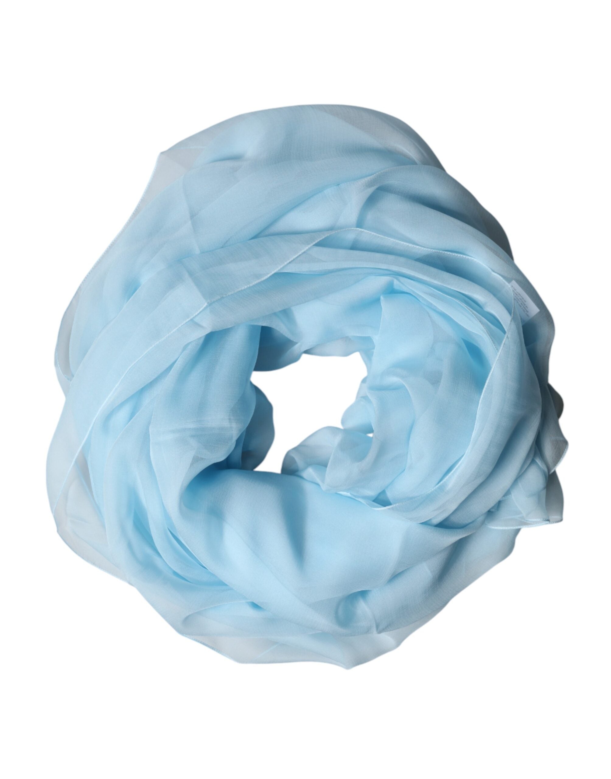 Dolce & Gabbana Light Blue Stole Silk Scarf Neck Wrap Scarf-1