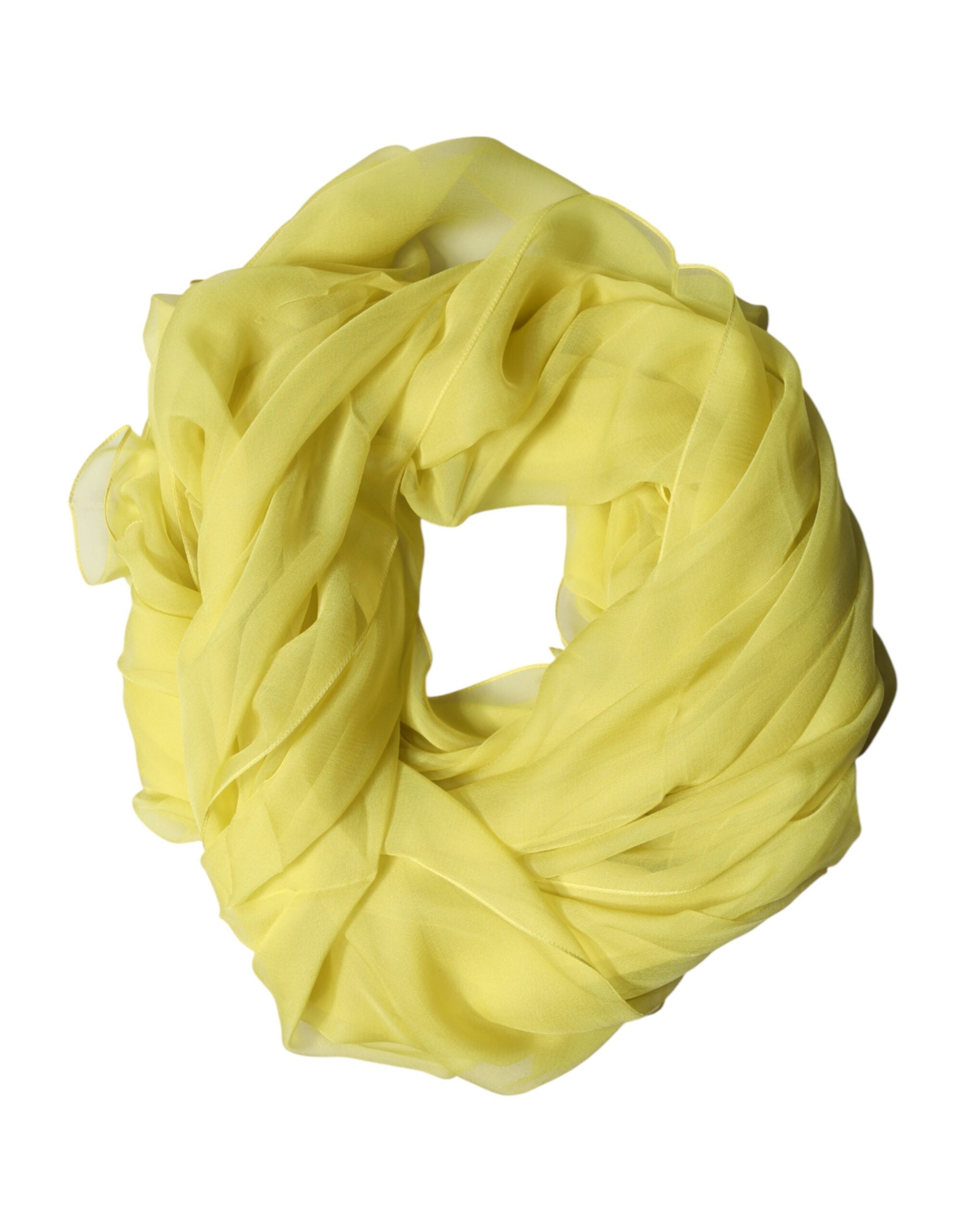 Dolce & Gabbana Men's Yellow Silk Stole – Scarf and Neckerchief-1