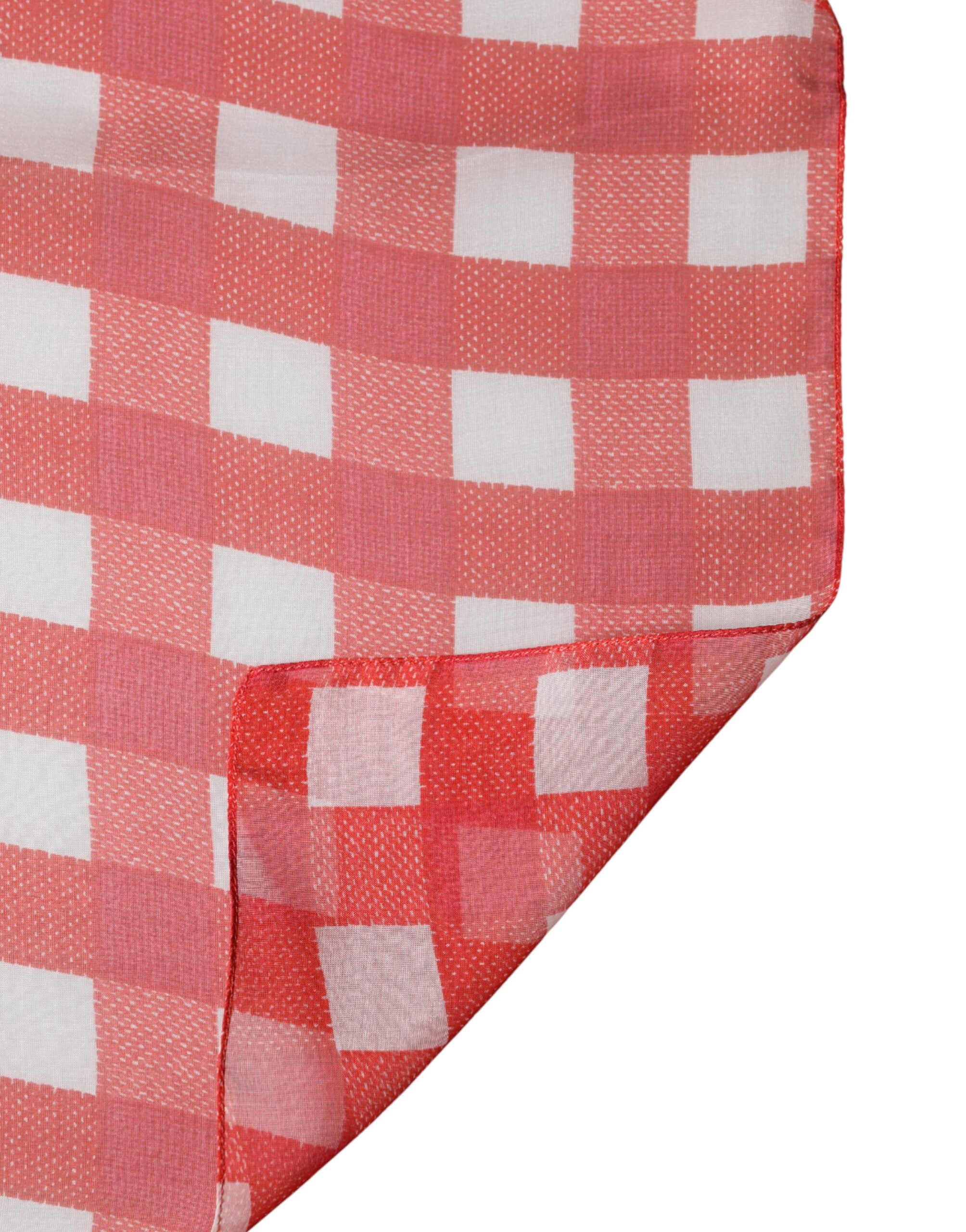 Dolce & Gabbana Red Plaid Stole Scarf Wrap-4
