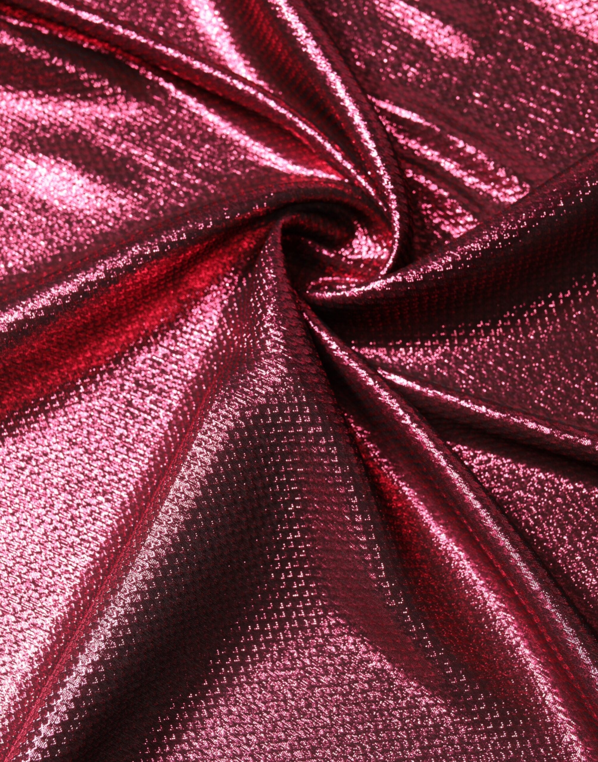 Dolce & Gabbana Metallic Pink Silk Square Foulard Scarf-4
