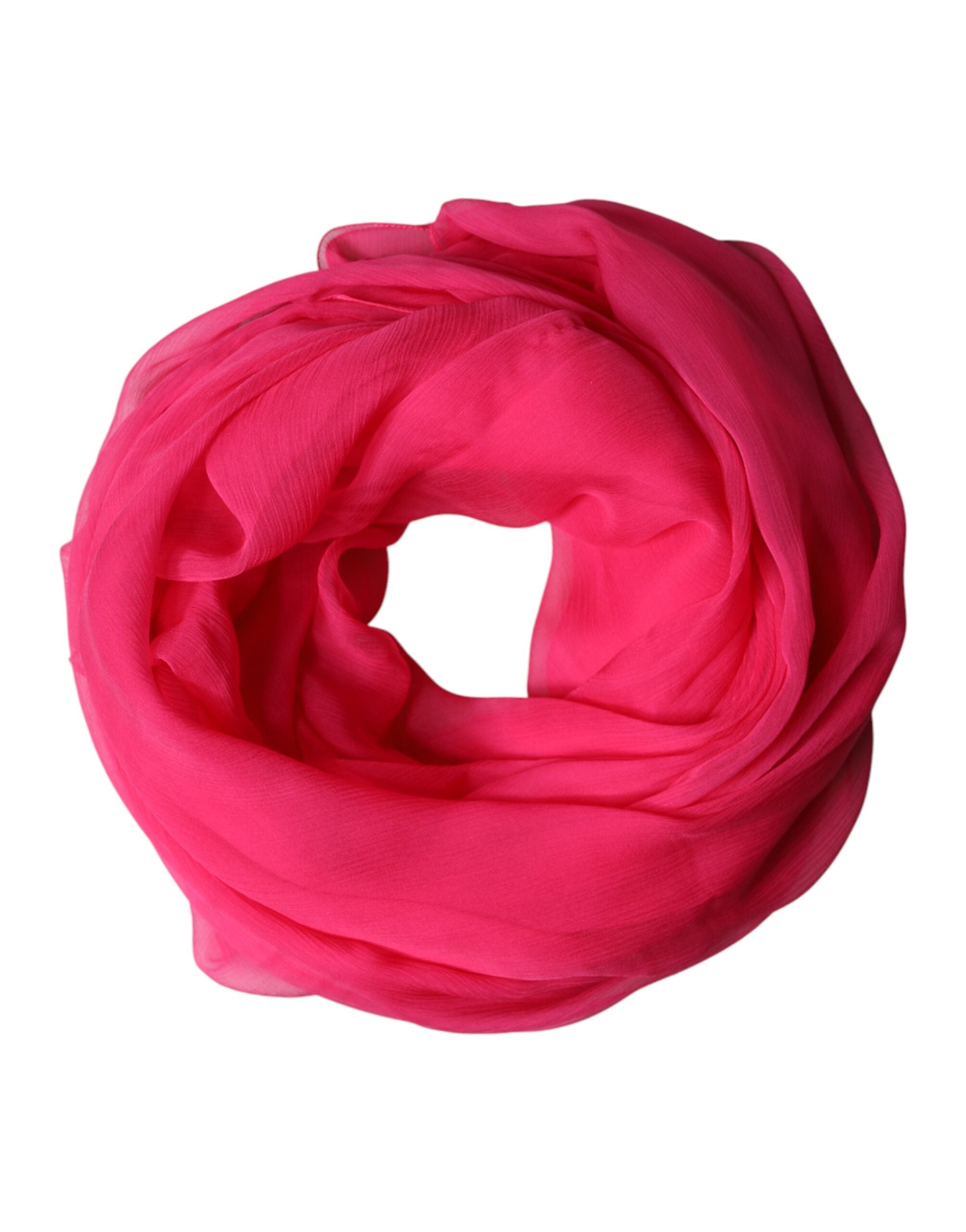 Dolce & Gabbana Pink Silk Stole Neck Wrap Shawl Men 174cm x 128.5cm Scarf-1