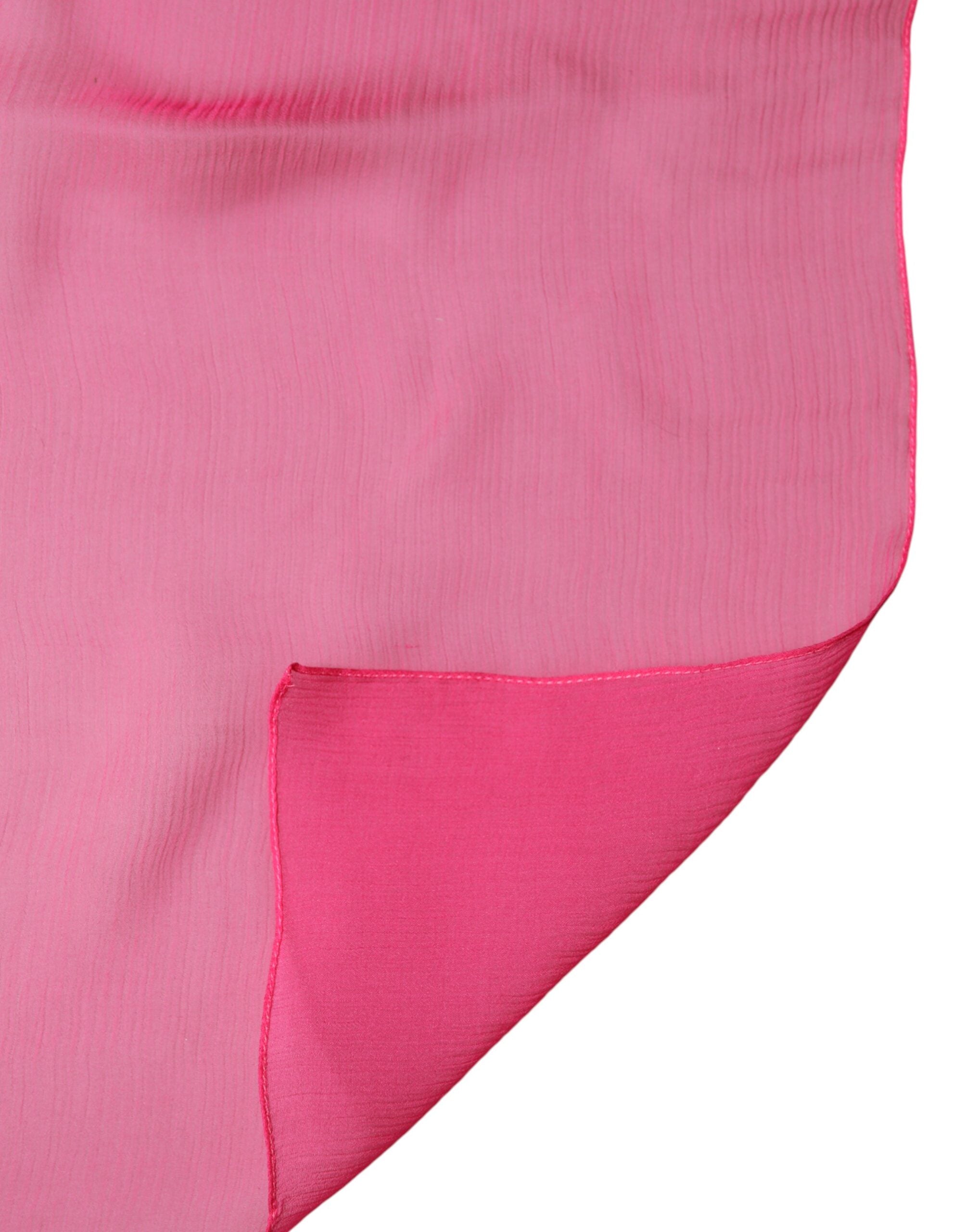 Dolce & Gabbana Pink Silk Stole Neck Wrap Shawl Men 174cm x 128.5cm Scarf-4