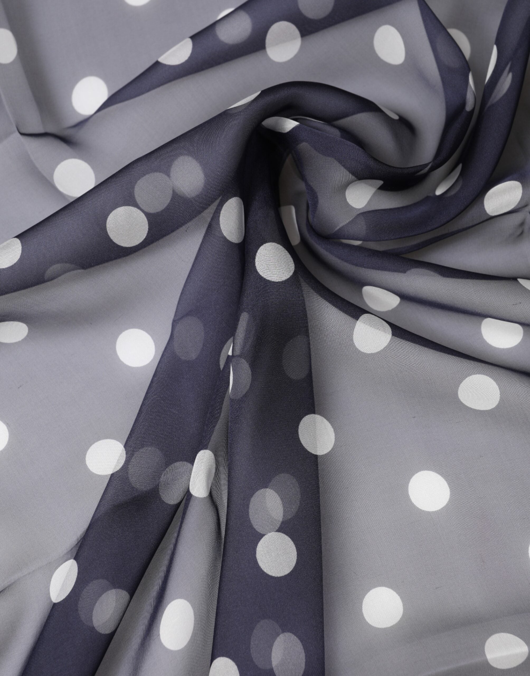 Dolce & Gabbana Blue Silk Polka Dot Scarf, 205cm x 132cm-3
