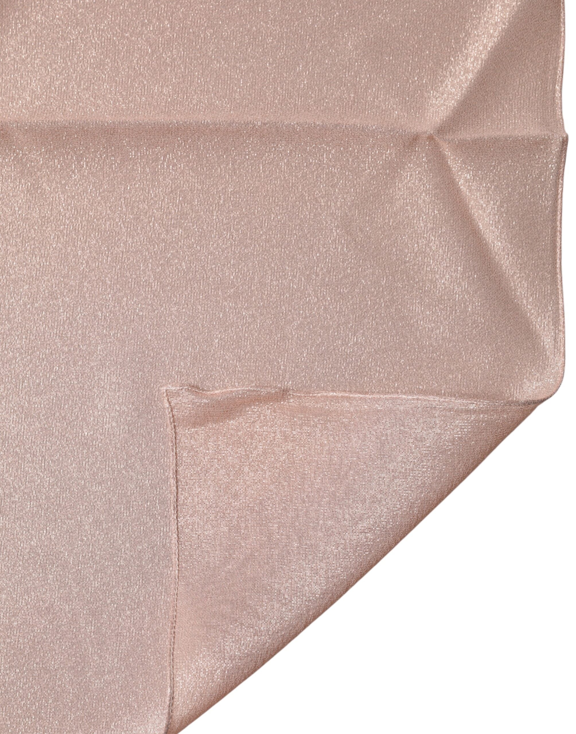 Dolce & Gabbana Light Pink Silk Blend Foulard Scarf 87.5 cm x 86.5 cm-3