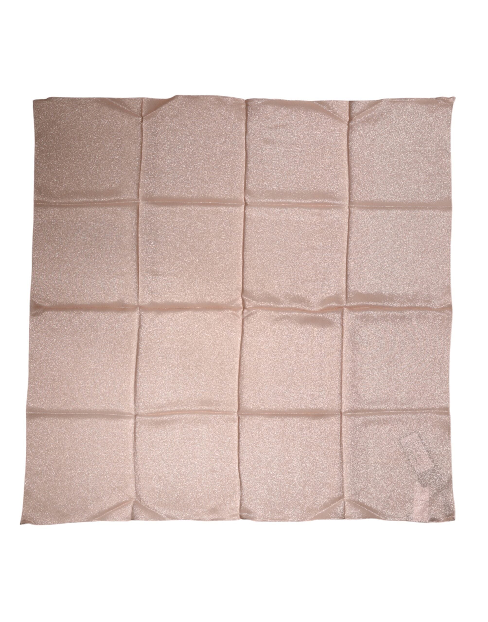 Dolce & Gabbana Light Pink Silk Blend Foulard Scarf 87.5 cm x 86.5 cm-1