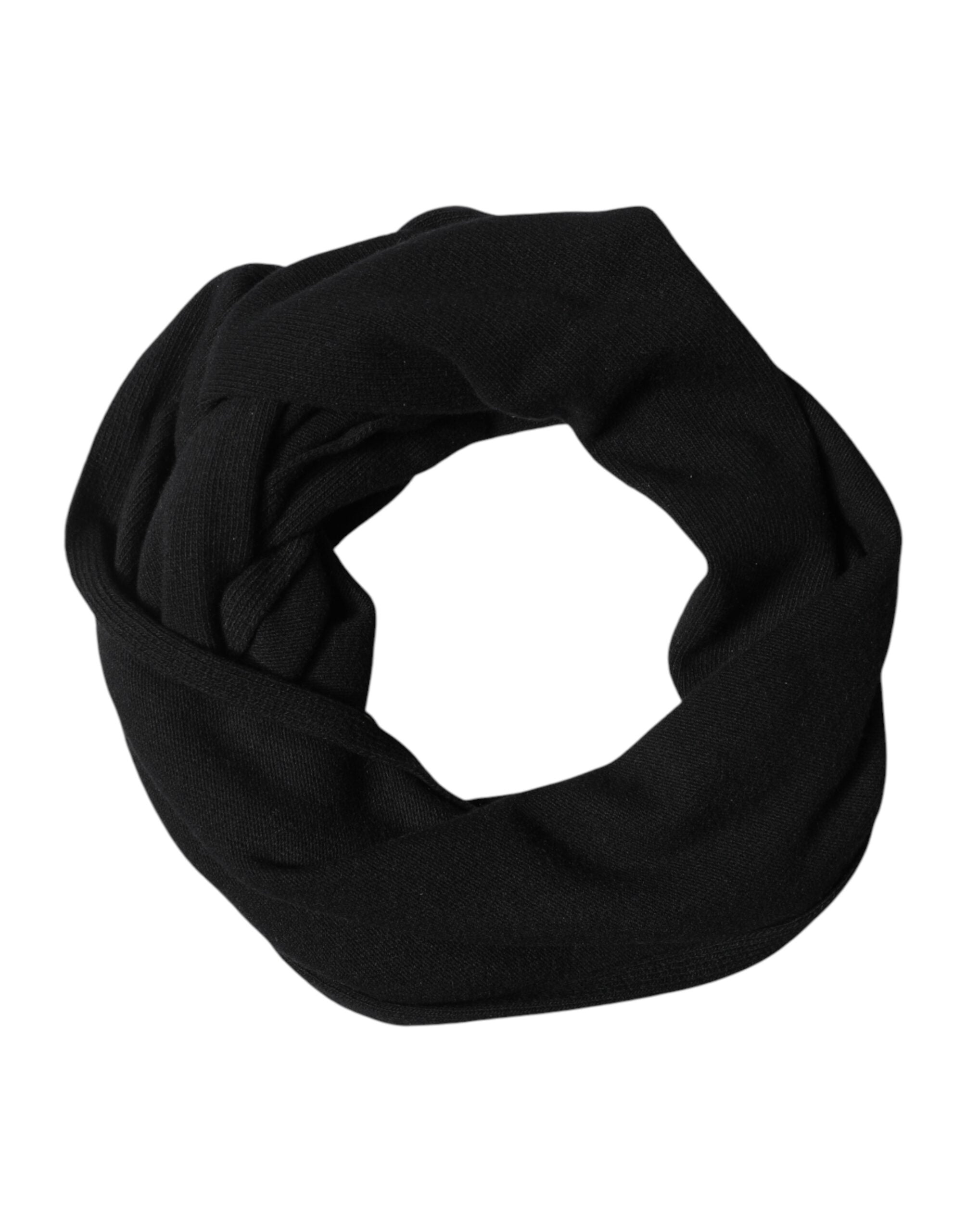 Dolce & Gabbana Schwarzer Wollstrick-Nackenwickel-Schal für Herren-2