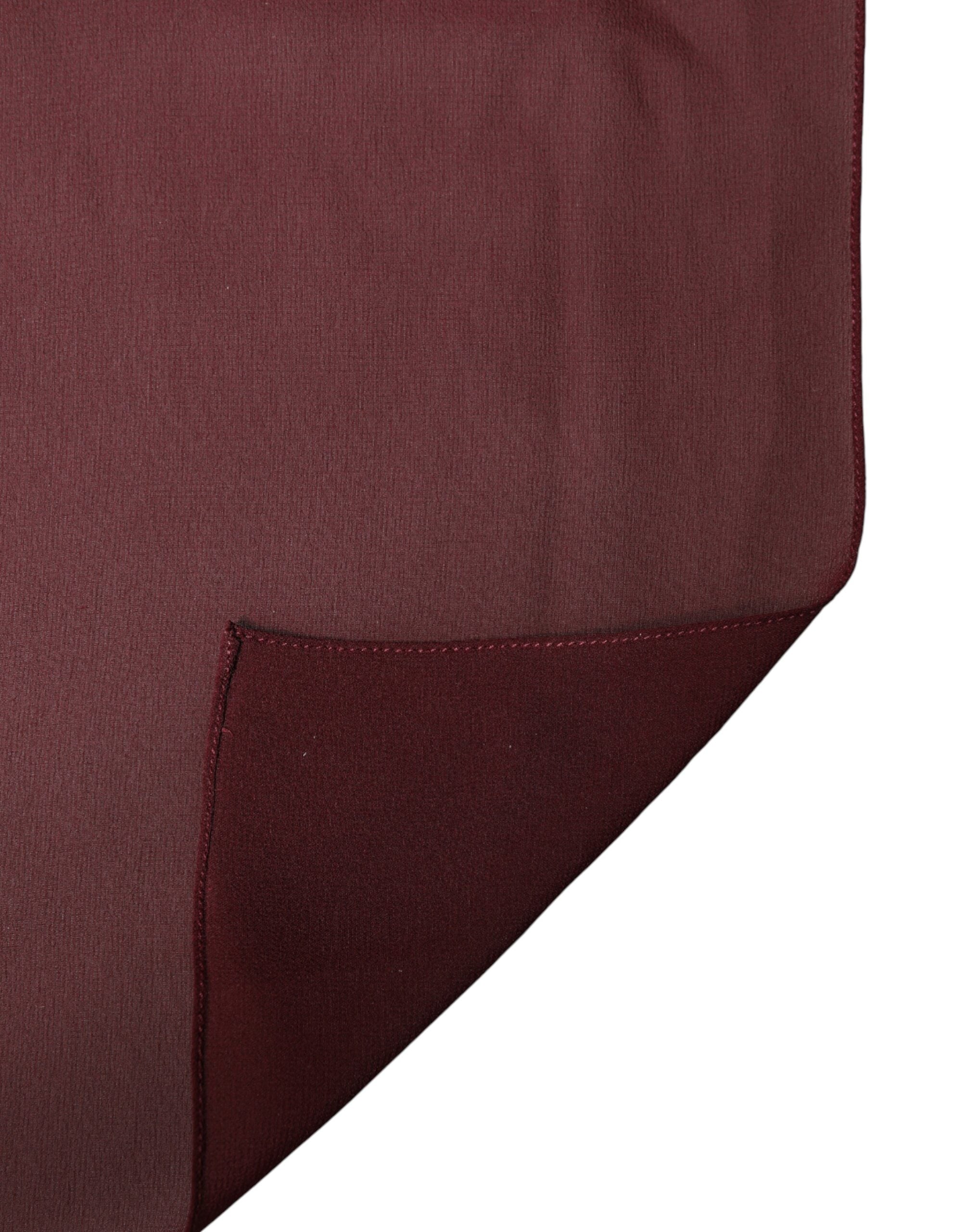 Dolce & Gabbana Maroon Silk Scarf Stole Men's 200cm x 130cm Scarf-5