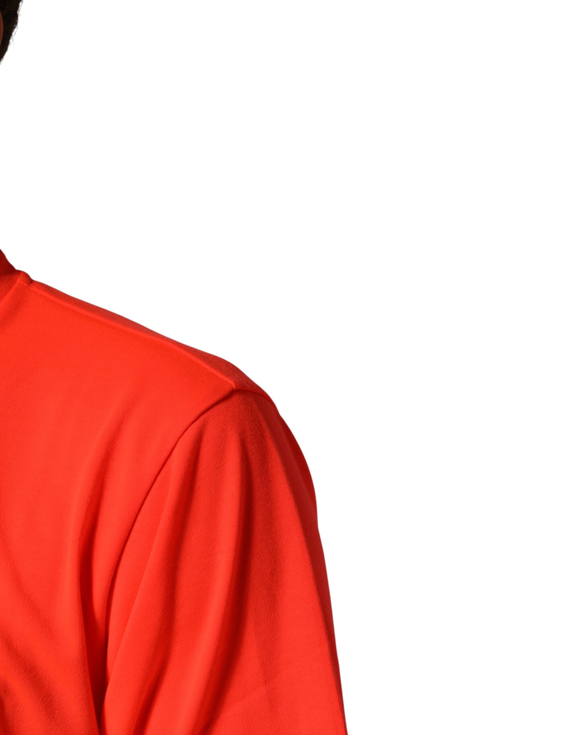 Dolce & Gabbana Neon Orange Polyester Rundhals Herren T-Shirt-5
