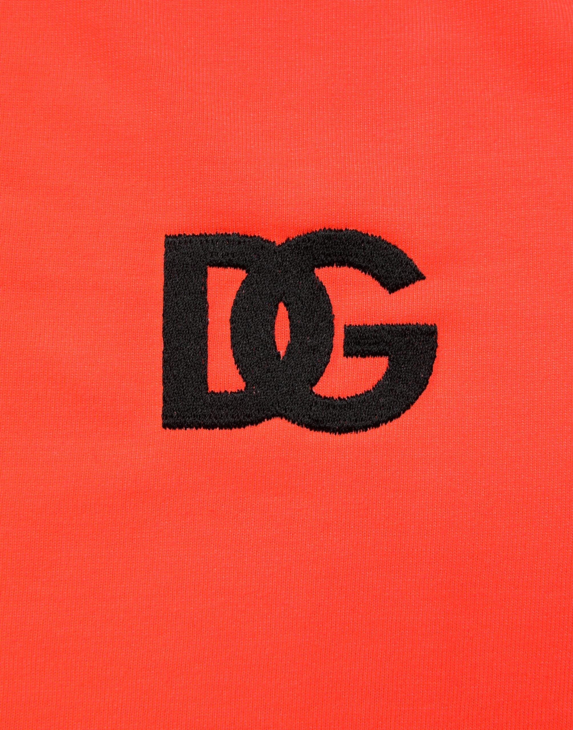 Dolce & Gabbana Neon Orange Polyester Rundhals Herren T-Shirt-7