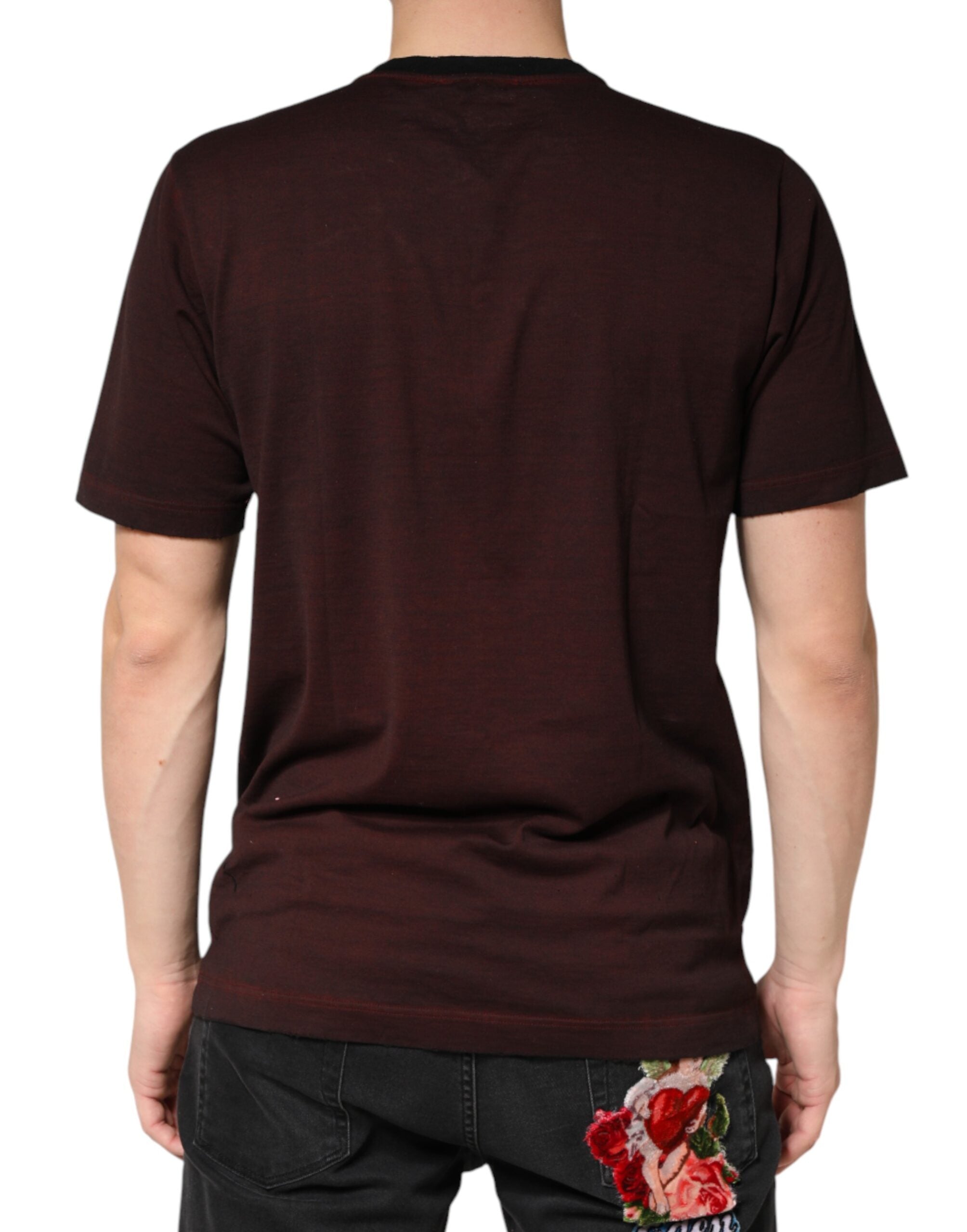Dolce & Gabbana Maroon DG Crown Baumwoll-Rundhals-T-Shirt für Herren-4