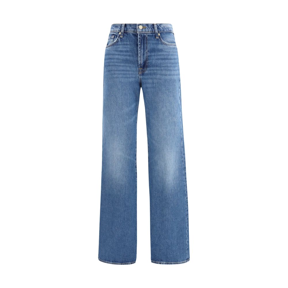 7FOR Blaue ausgestellte Jeans aus Baumwolle