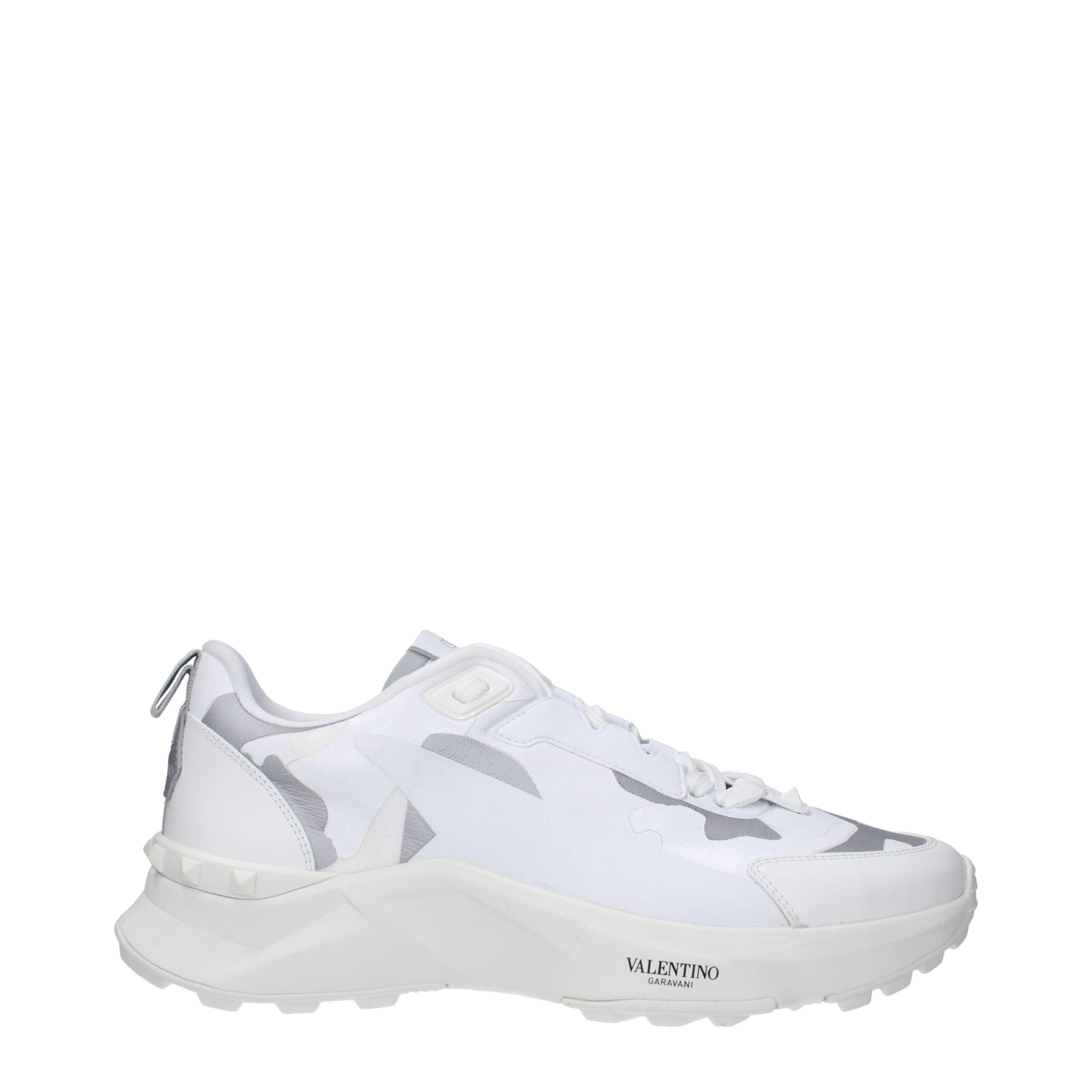 Valentino Garavani White Fabric Athletic Sneakers-1