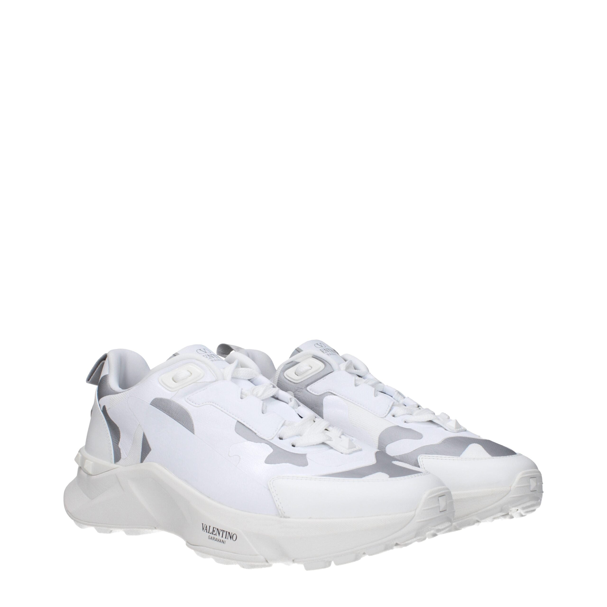 Valentino Garavani White Fabric Athletic Sneakers-2