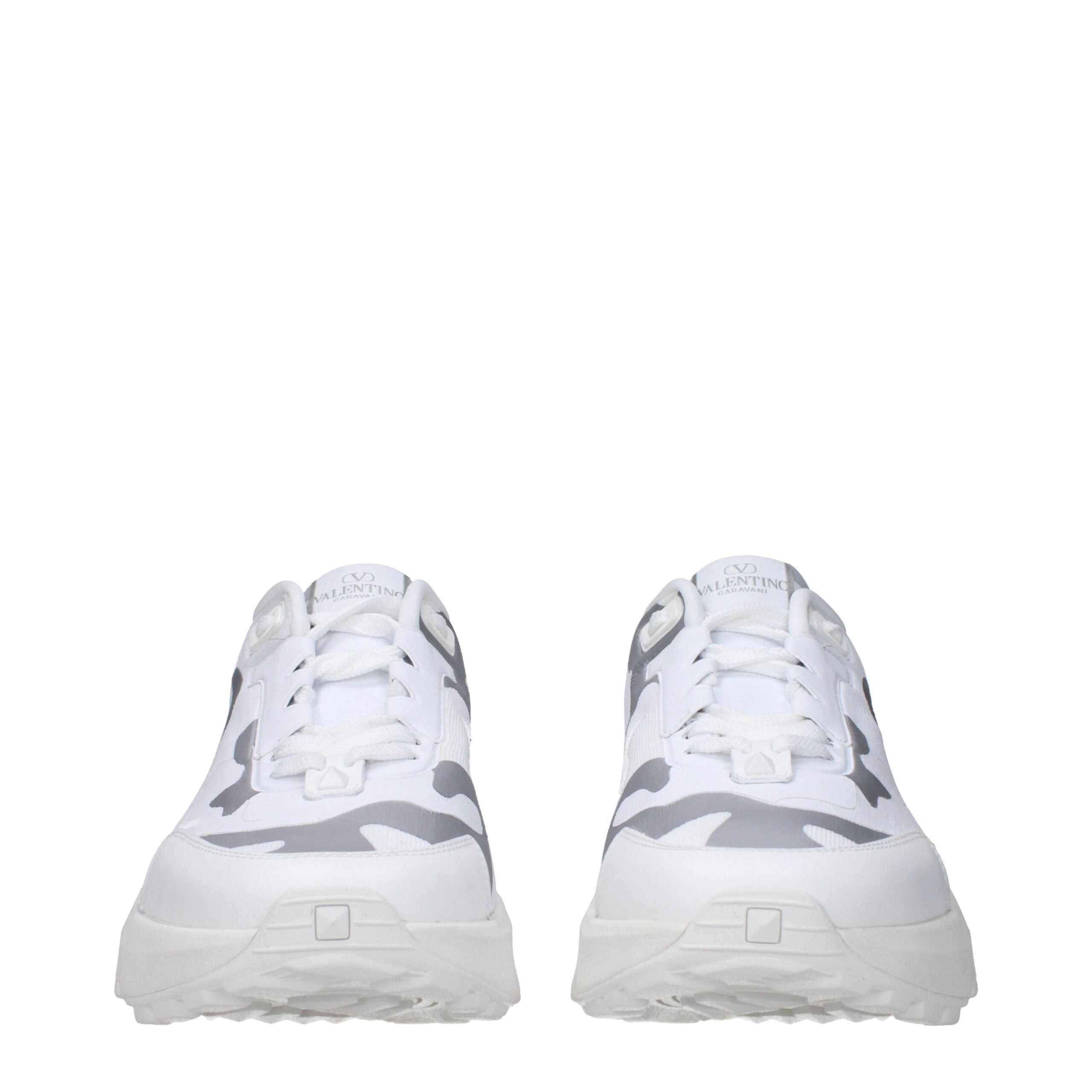 Valentino Garavani White Fabric Athletic Sneakers-3