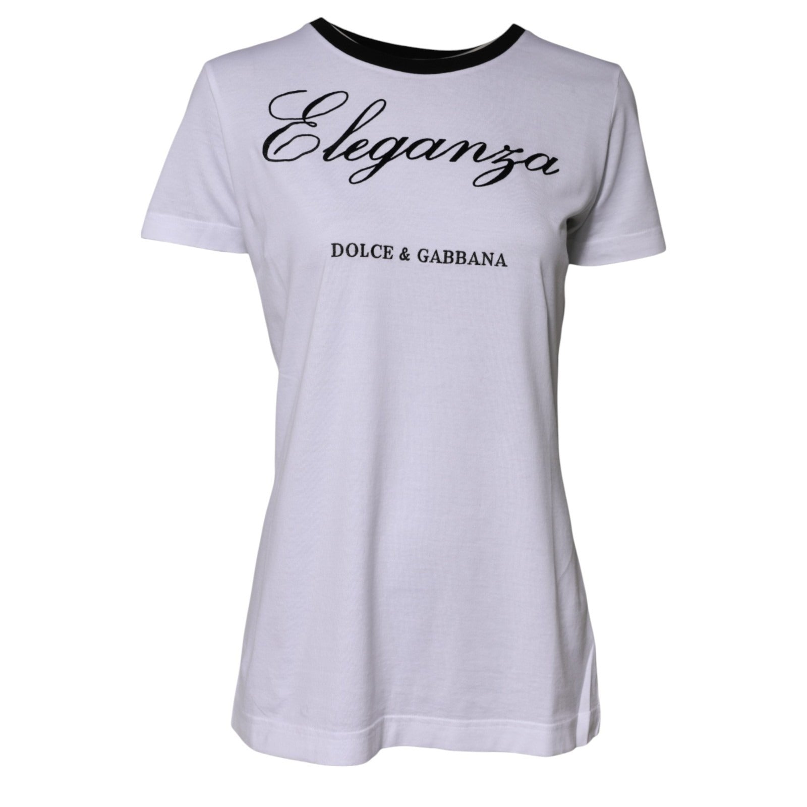 Dolce & Gabbana White Eleganza Cotton Crew-Neck T-Shirt-2