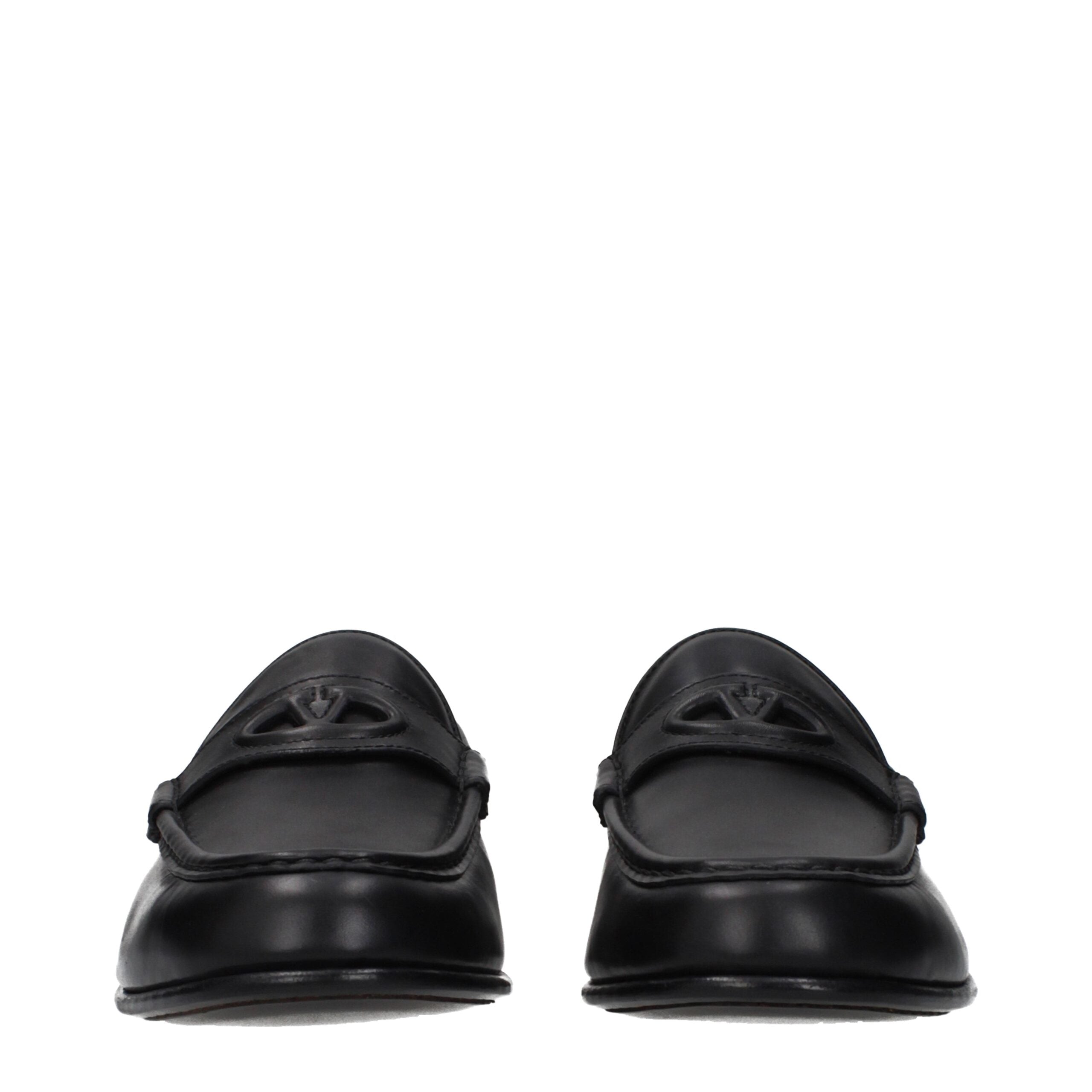 Valentino Garavani Schwarze Leder Loafer zum Hineinschlüpfen-3