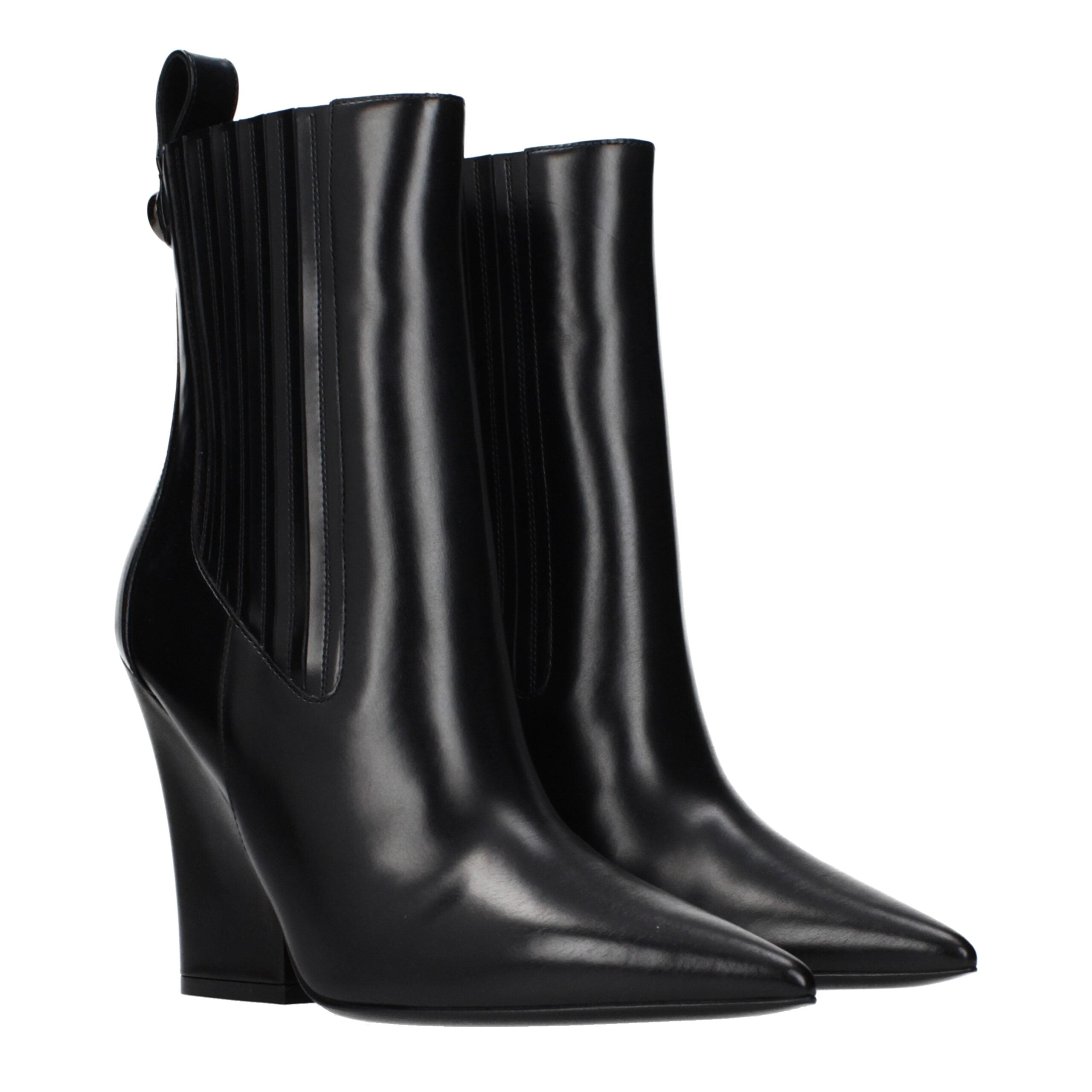 Valentino Garavani Schwarze Leder-Stiefeletten-2