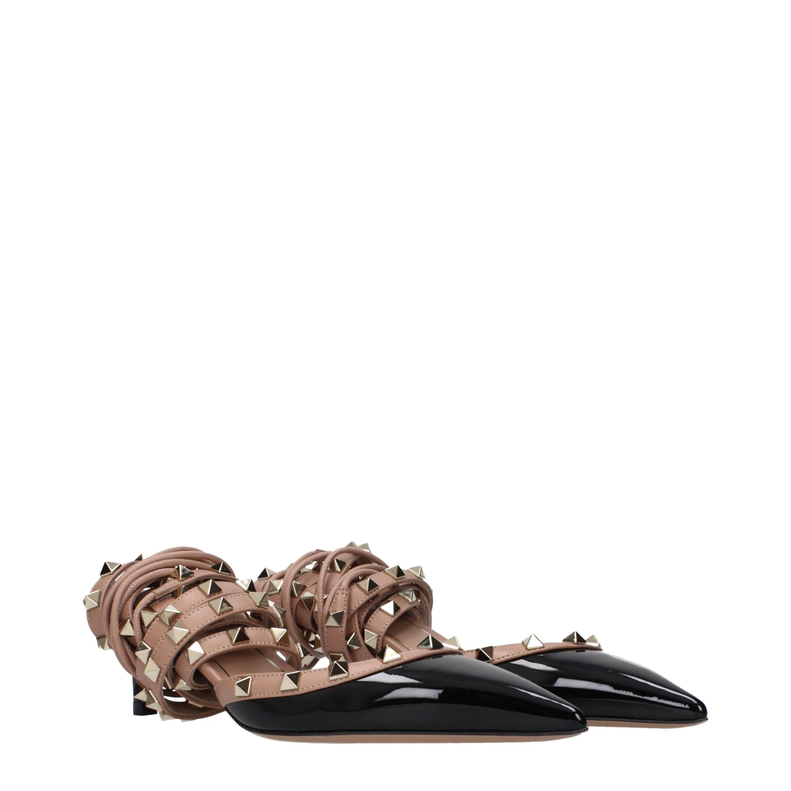 Valentino Garavani Schwarze Sandalen mit Lederriemen-2