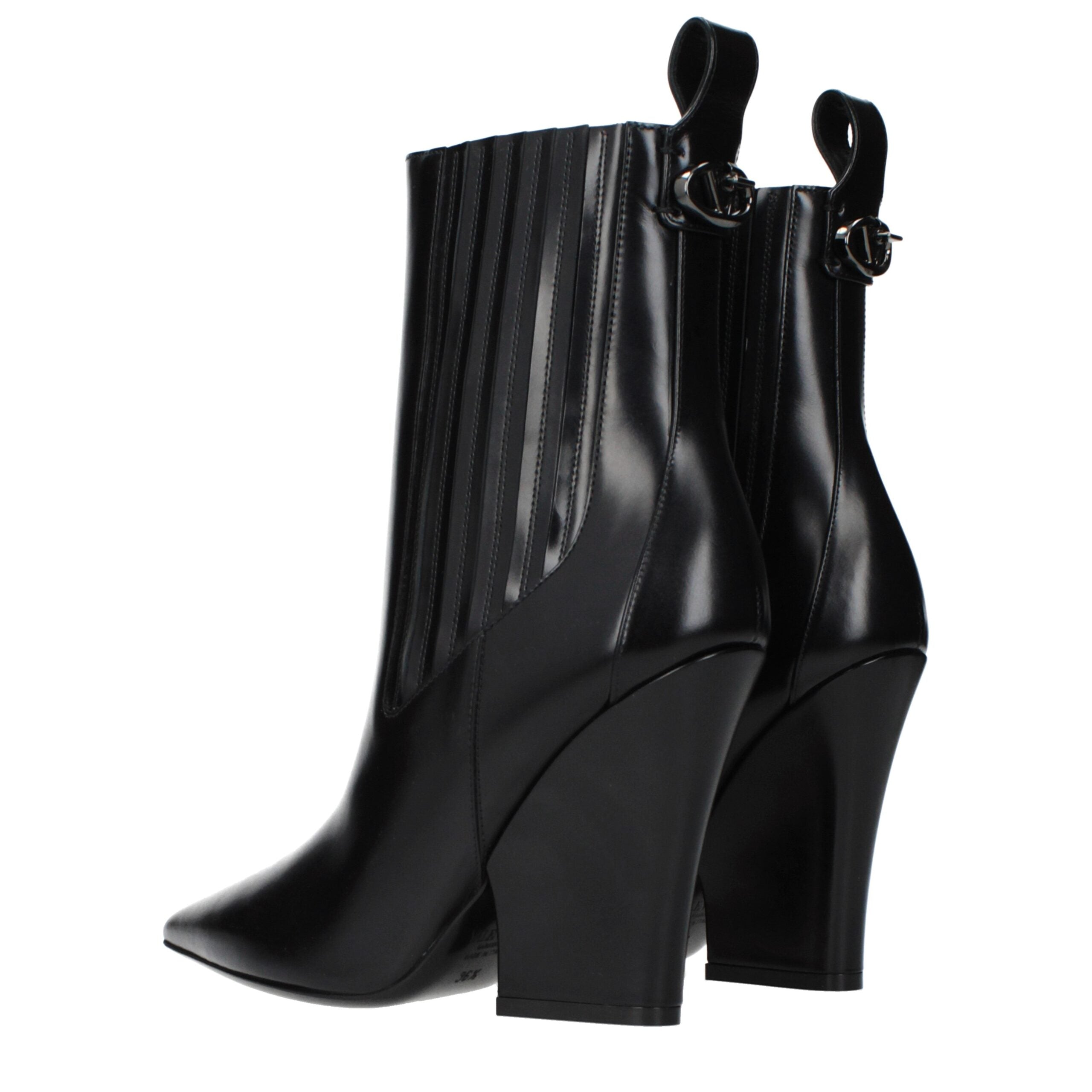 Valentino Garavani Schwarze Leder-Stiefeletten-4