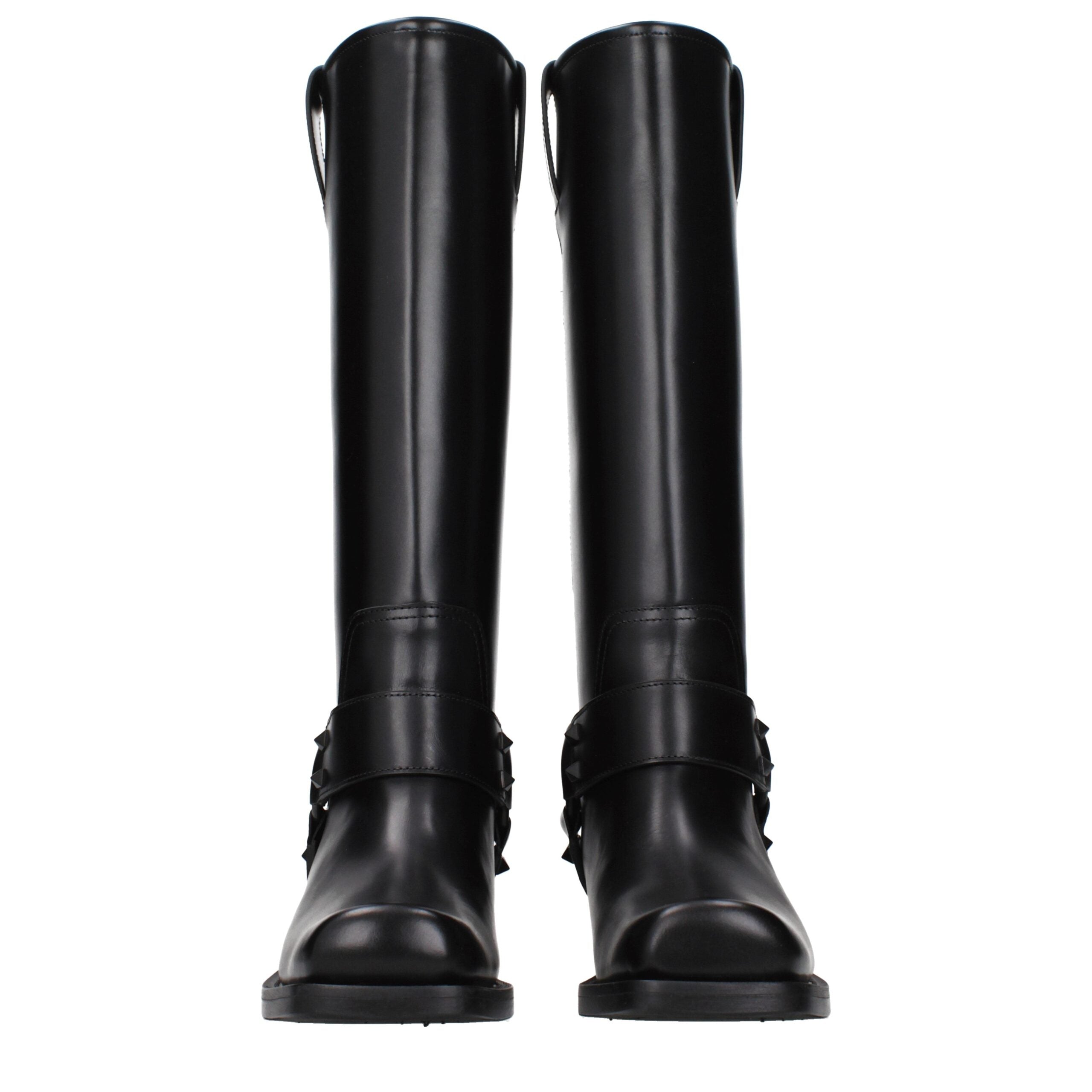 Valentino Garavani Schwarze Lederstiefel-3