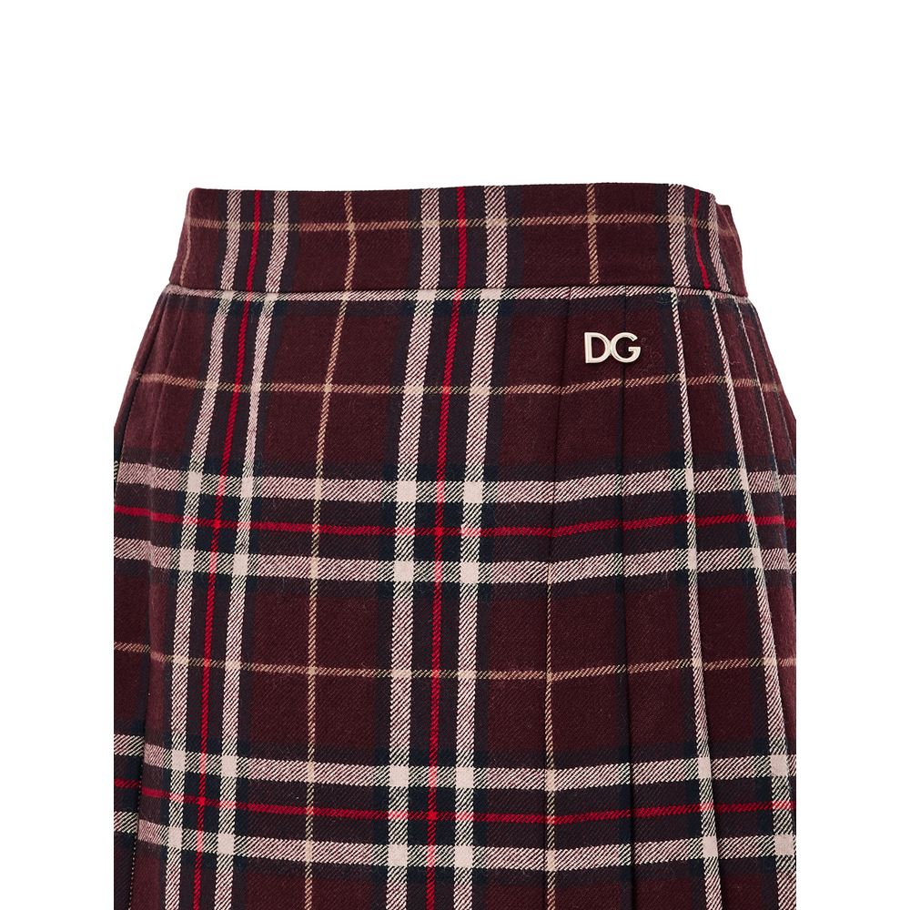 Dolce & Gabbana Minirock aus bordeauxfarbener Wolle-3