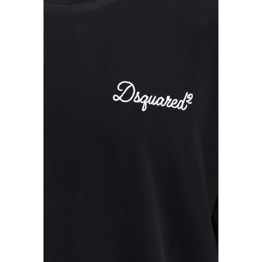 Dsquared² Schwarzes Baumwoll-T-Shirt-3