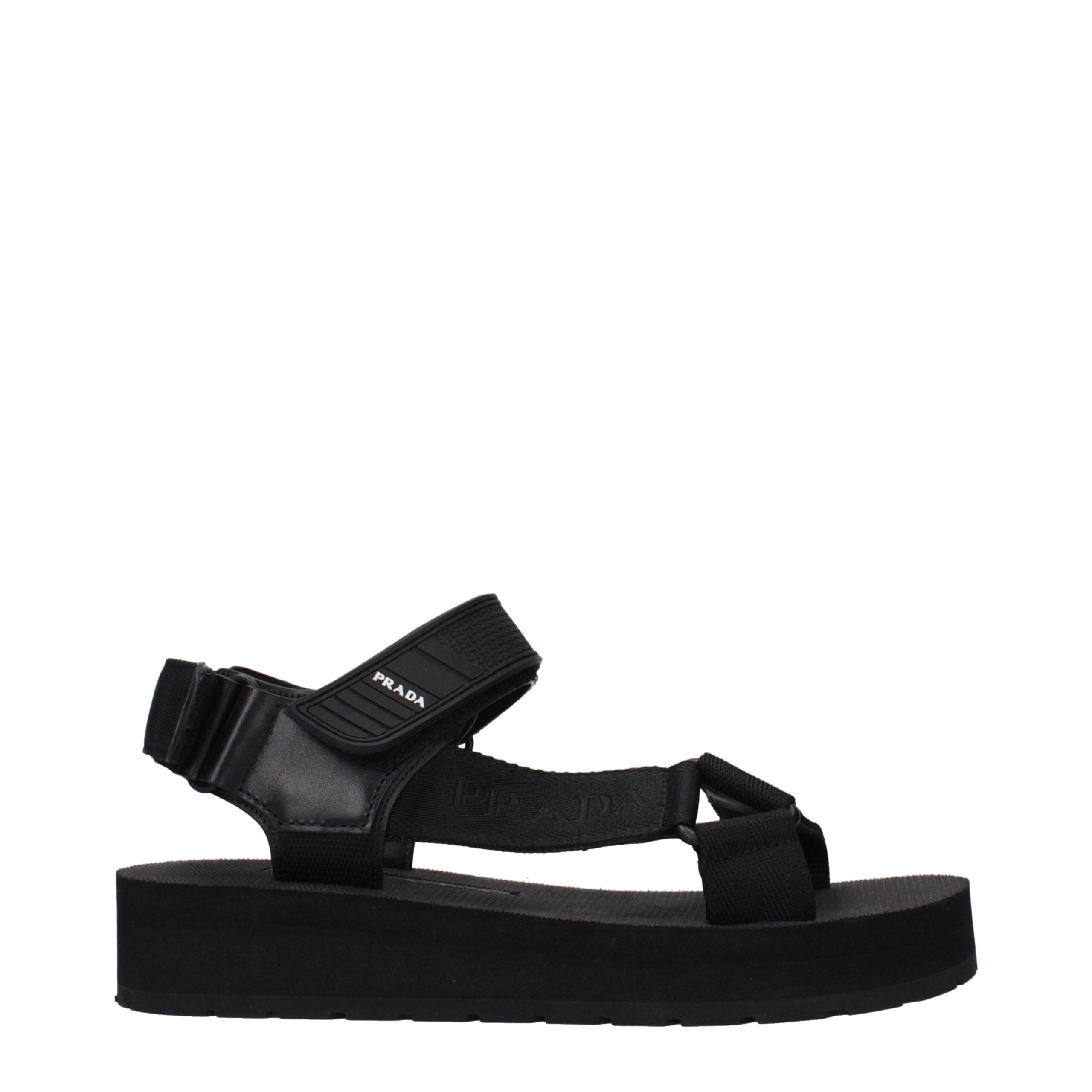 Prada Schwarze Sandalen aus Stoff