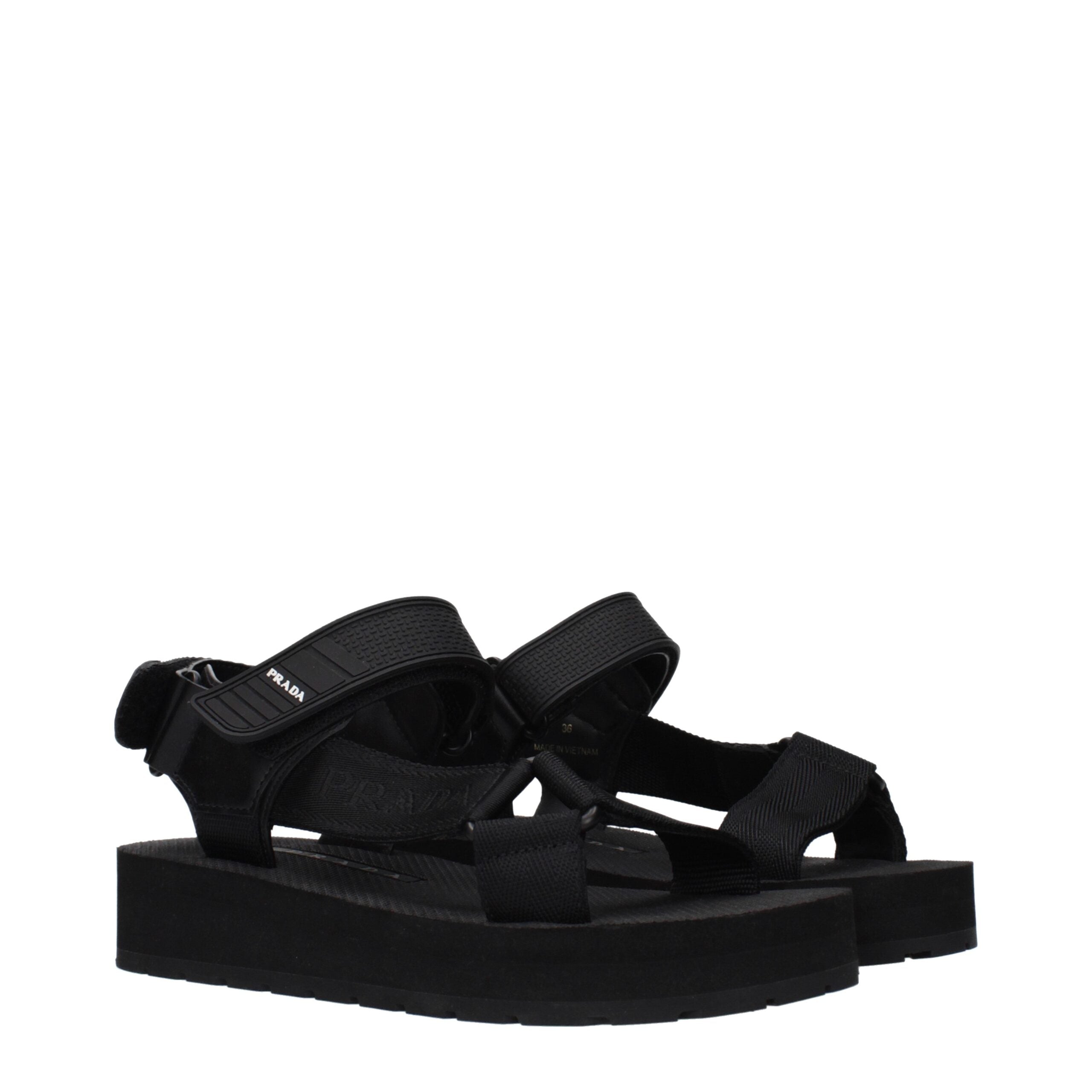 Prada Schwarze Sandalen aus Stoff-2