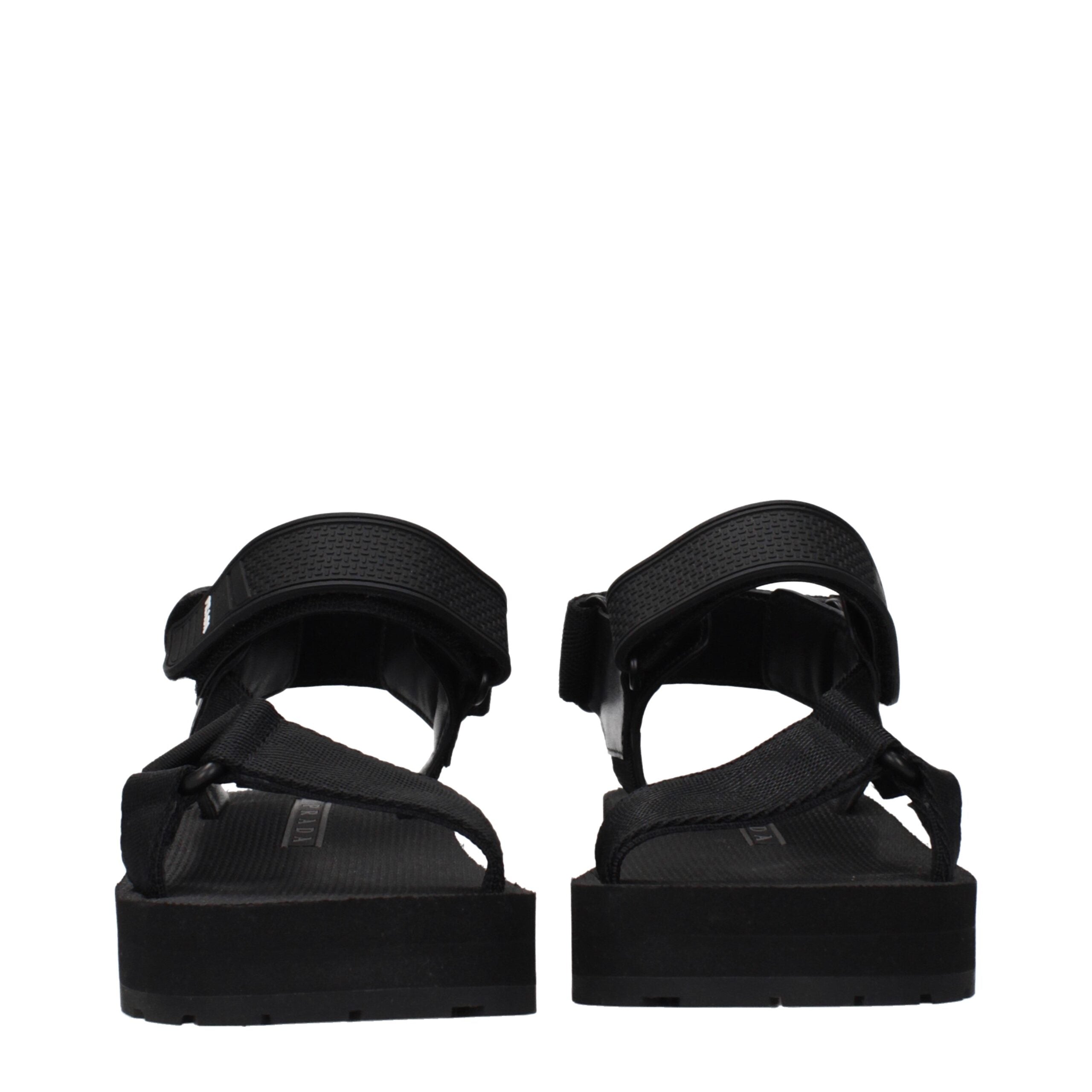 Prada Schwarze Sandalen aus Stoff-3