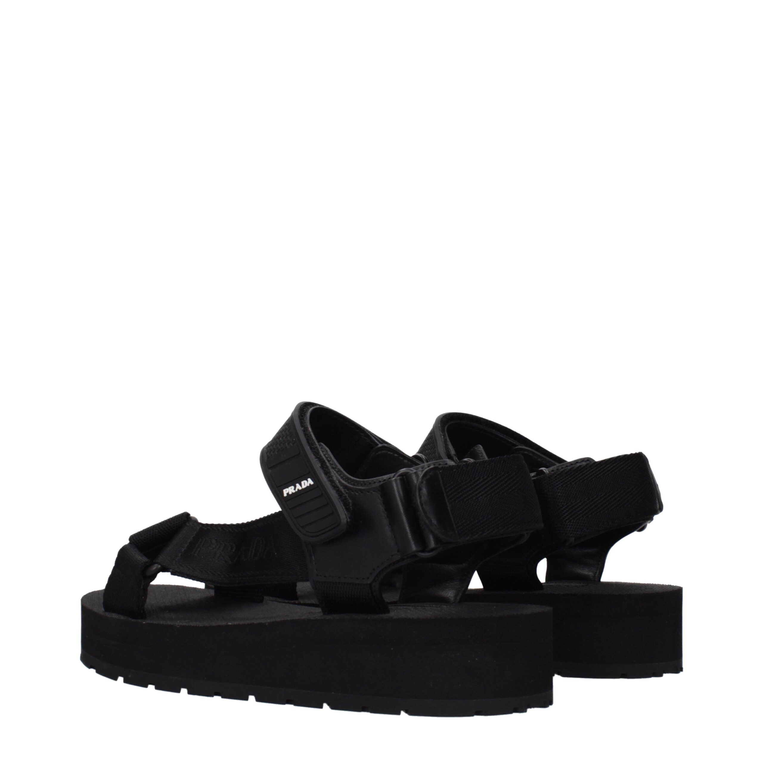 Prada Schwarze Sandalen aus Stoff-4