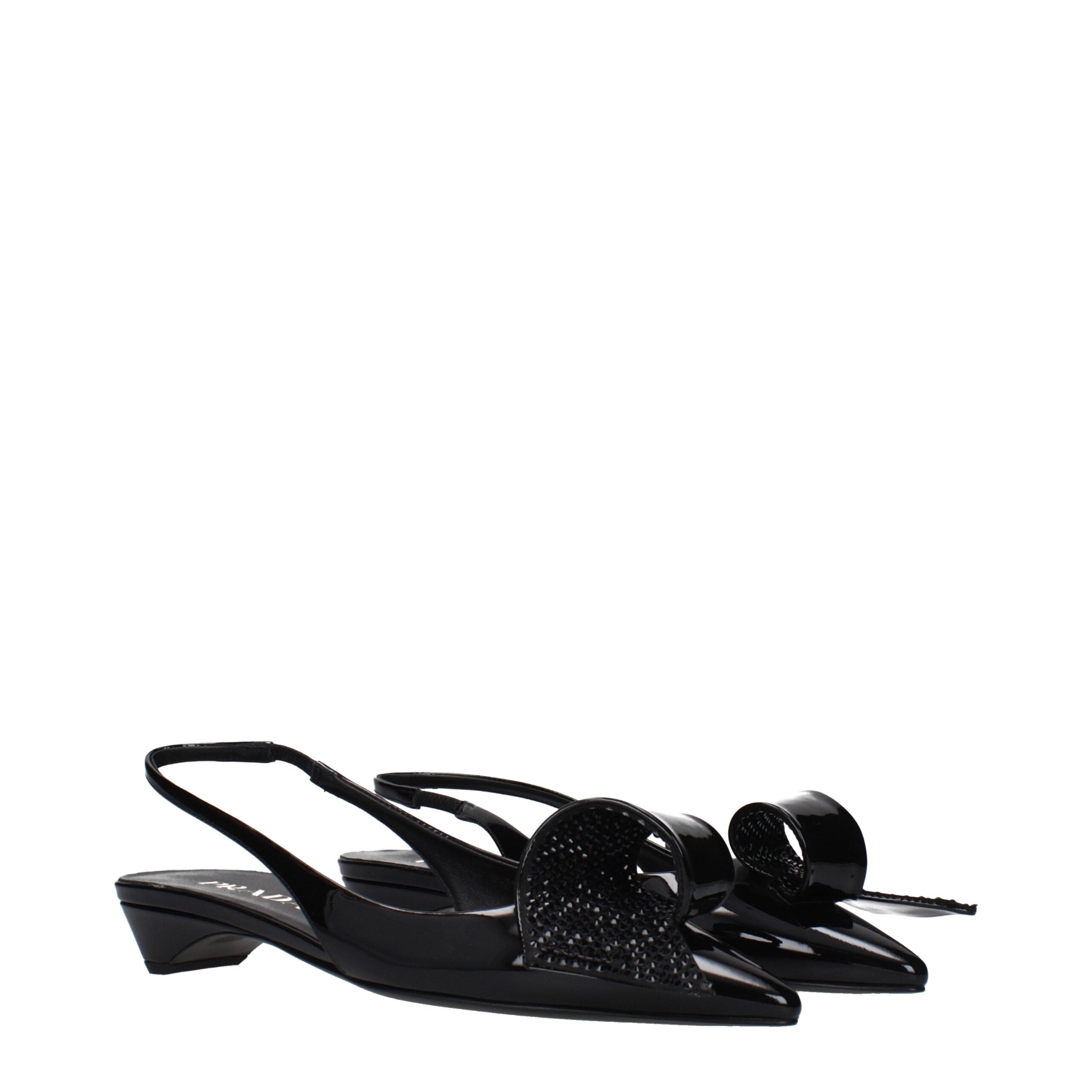 Prada Schwarze flache Sandalen aus Leder-2