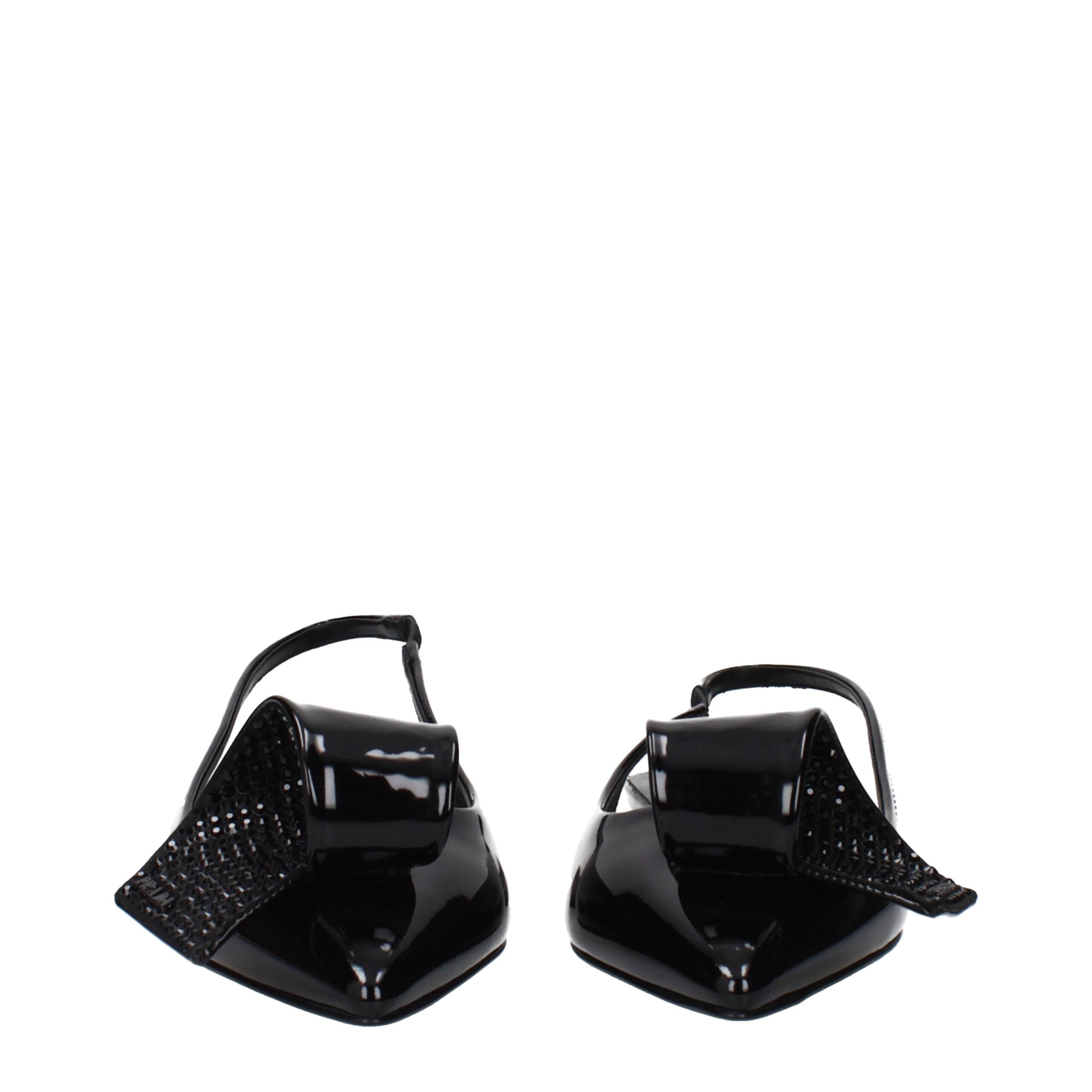 Prada Schwarze flache Sandalen aus Leder-3