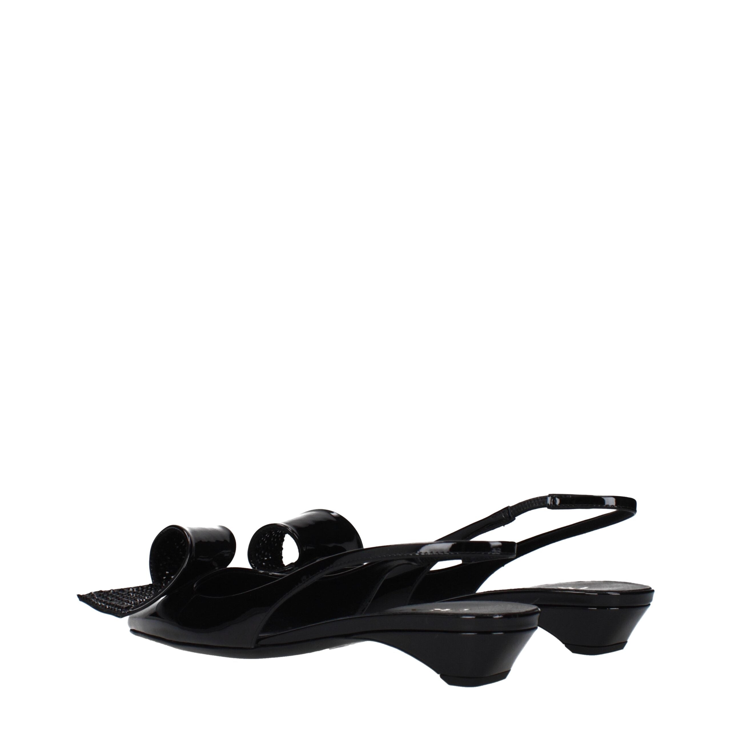 Prada Schwarze flache Sandalen aus Leder-4