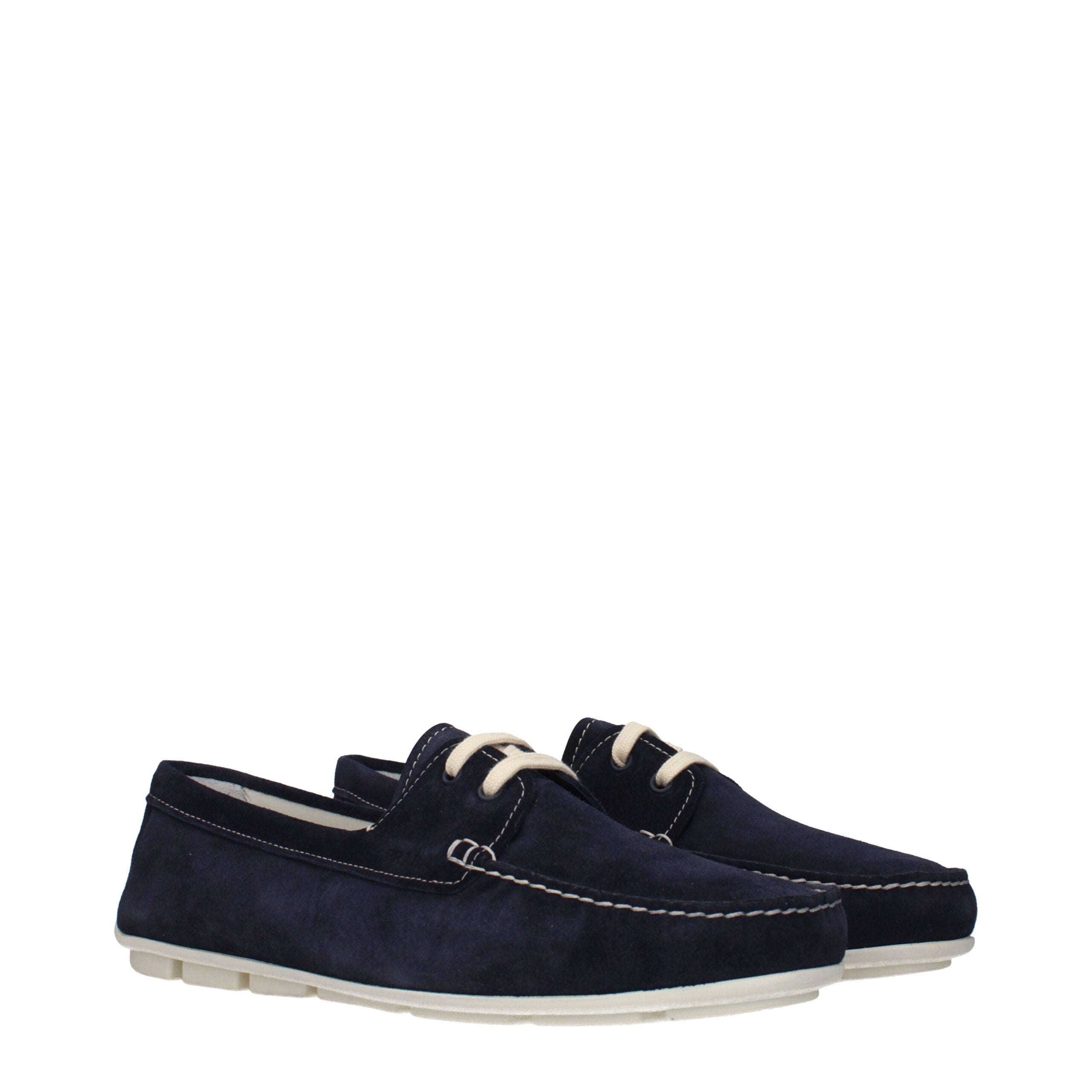 Prada Blaue Loafer aus Leder zum Hineinschlüpfen-2