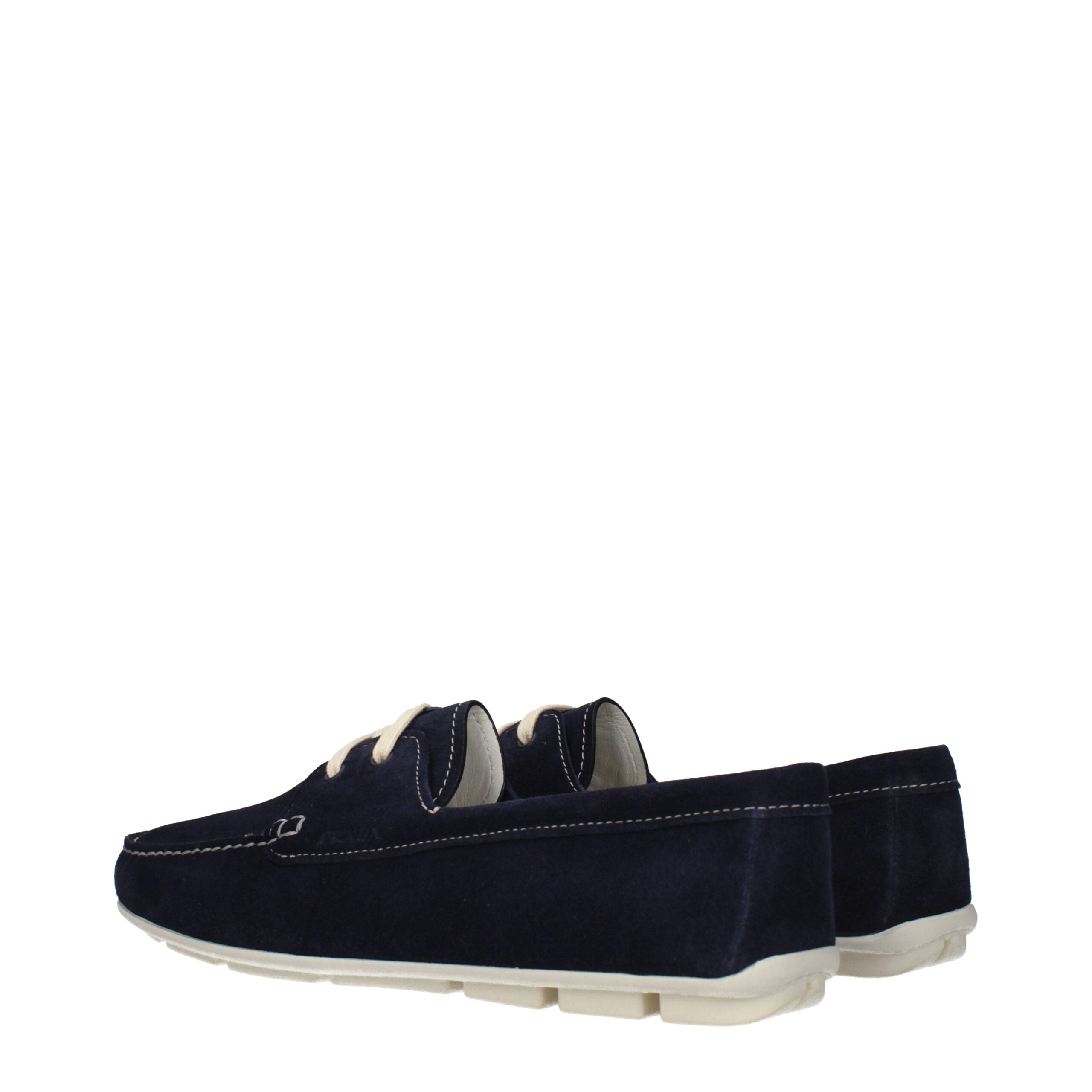 Prada Blaue Loafer aus Leder zum Hineinschlüpfen-4