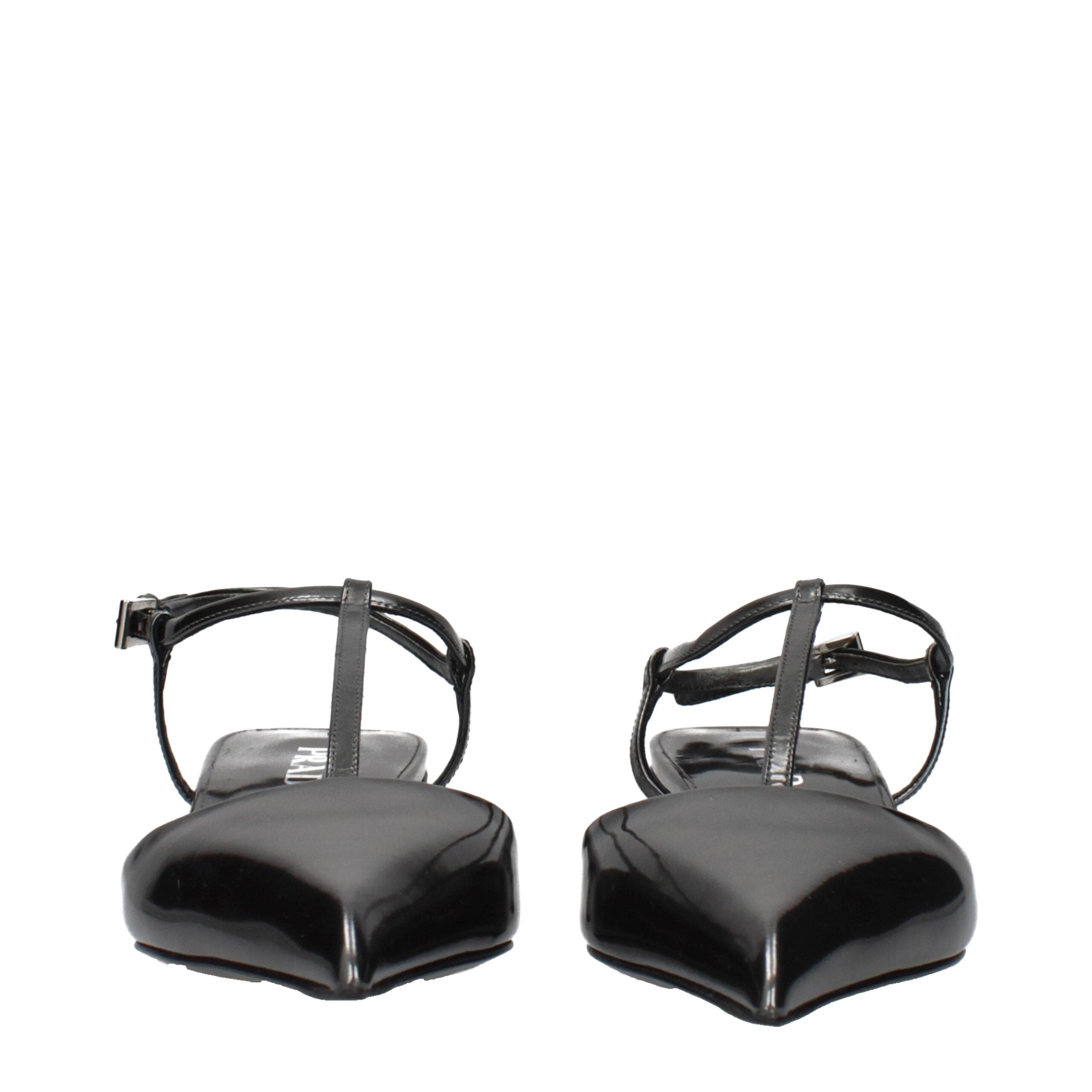 Prada Graue Leder-Sandalen mit flachem Absatz-3