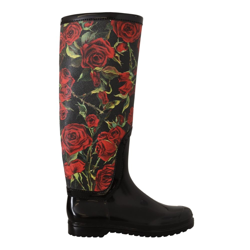Dolce & Gabbana Schwarze Regen-Stiefel aus Polyvinyl-1