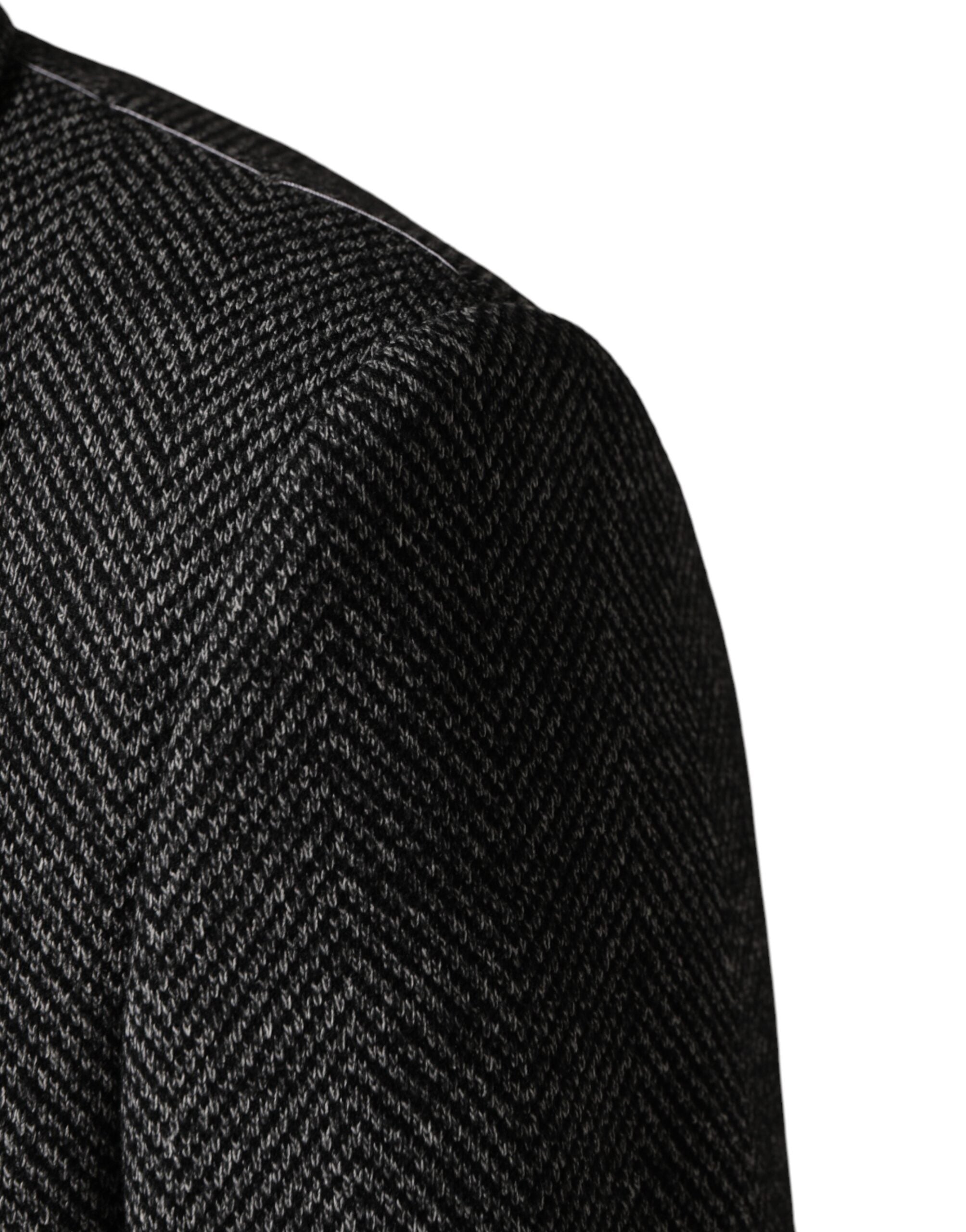 Dolce & Gabbana Grey Wool Blend Long Trench Coat Men's Jacket-5