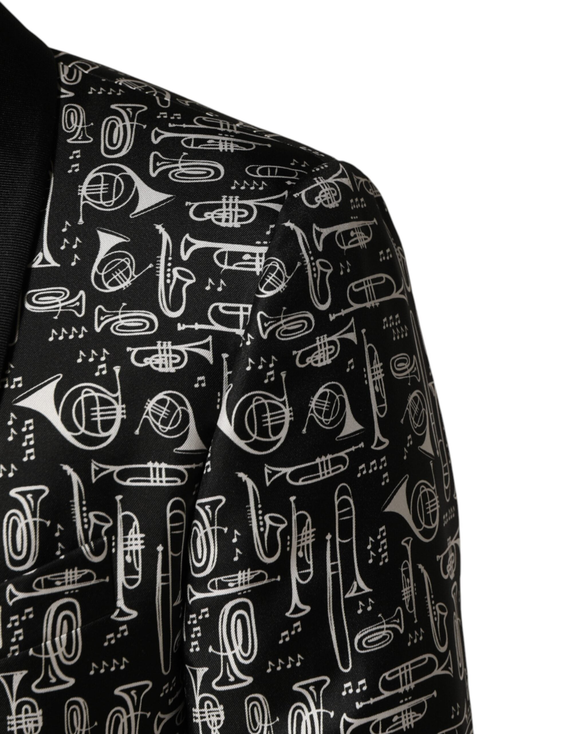 Dolce & Gabbana Black Jazz Club Silk Single-Breasted Blazer-5